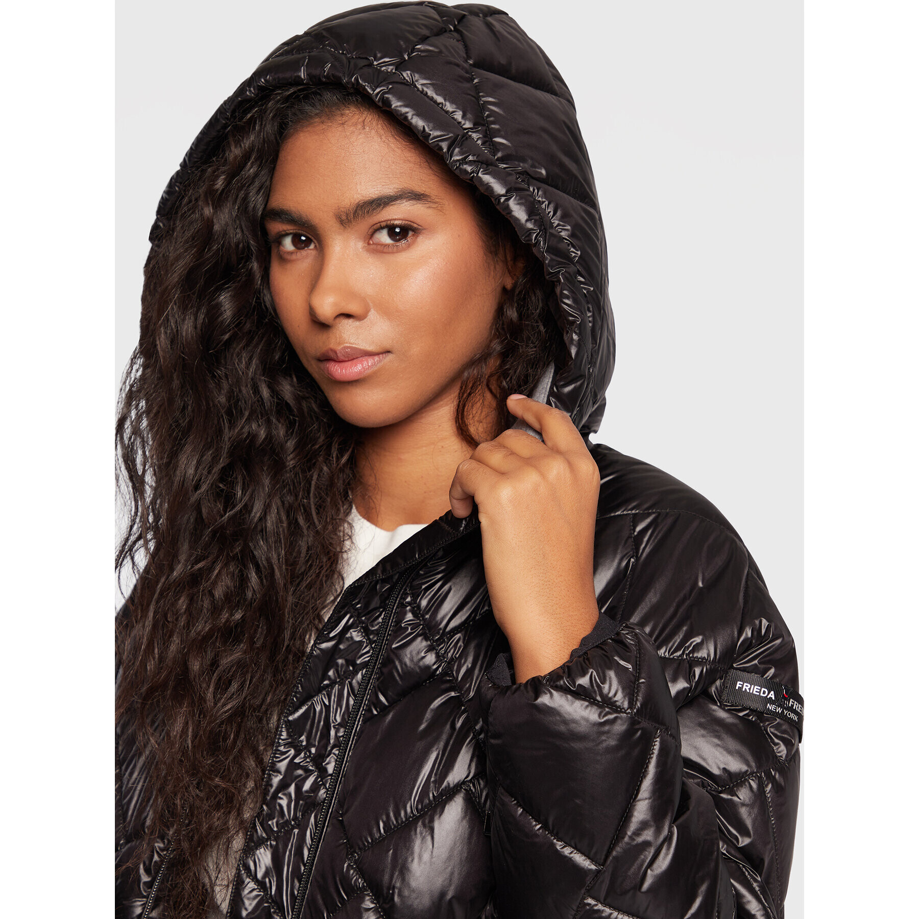 Frieda & Freddies Пухено яке 8720 Черен Regular Fit - Pepit.bg