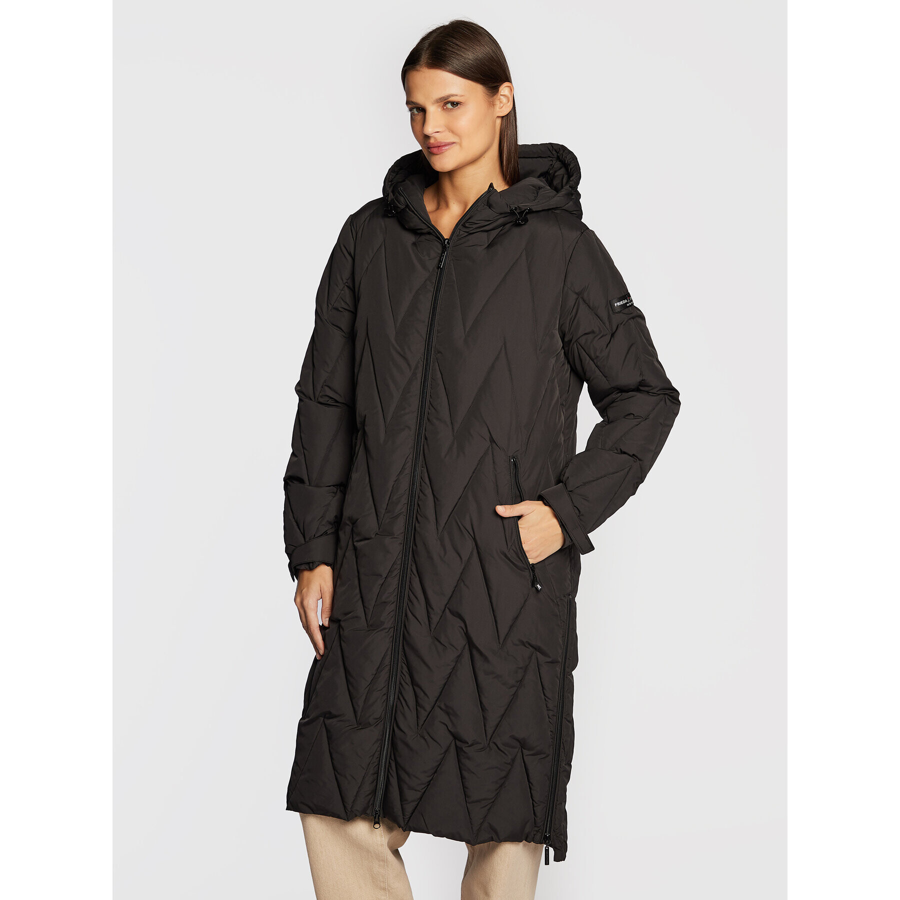 Frieda & Freddies Пухено яке 8816 Черен Regular Fit - Pepit.bg