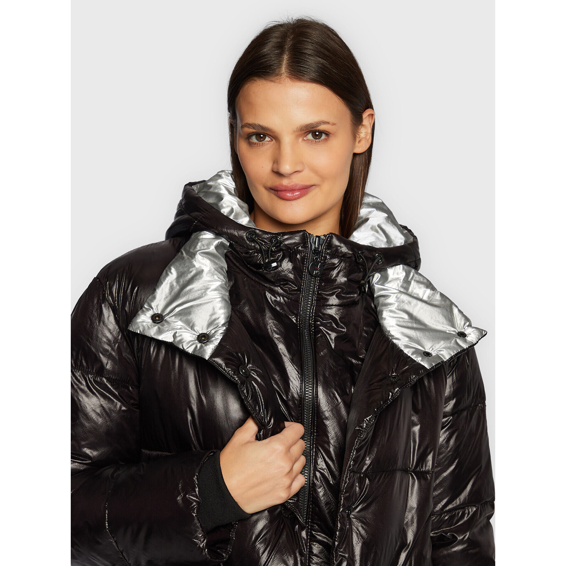 Frieda & Freddies Пухено яке 8826 Черен Regular Fit - Pepit.bg