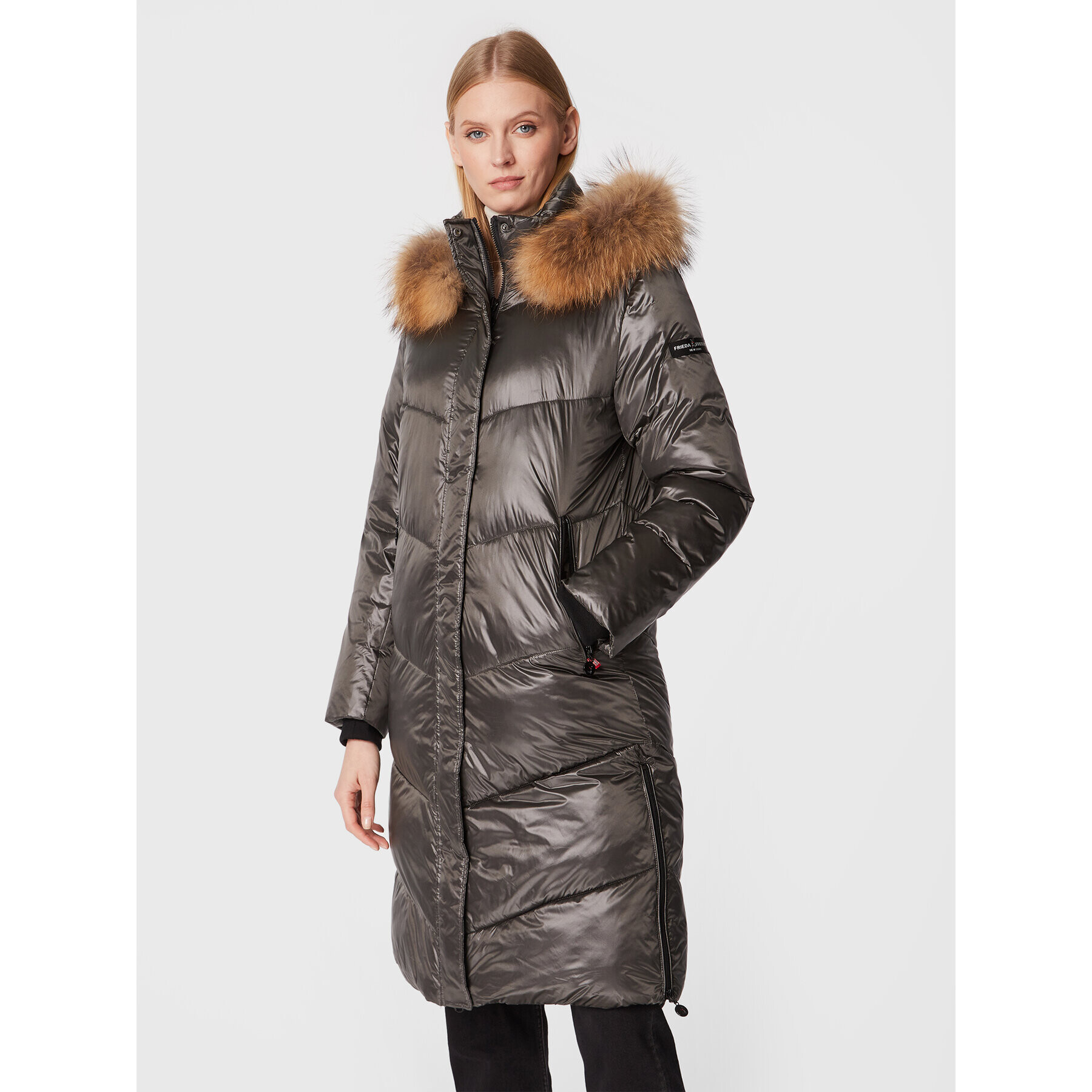 Frieda & Freddies Пухено яке 8870C Сив Regular Fit - Pepit.bg