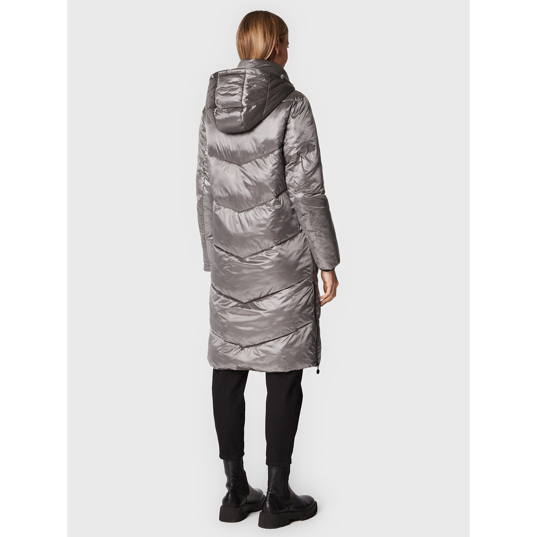 Frieda & Freddies Пухено яке 8870C Сребрист Regular Fit - Pepit.bg