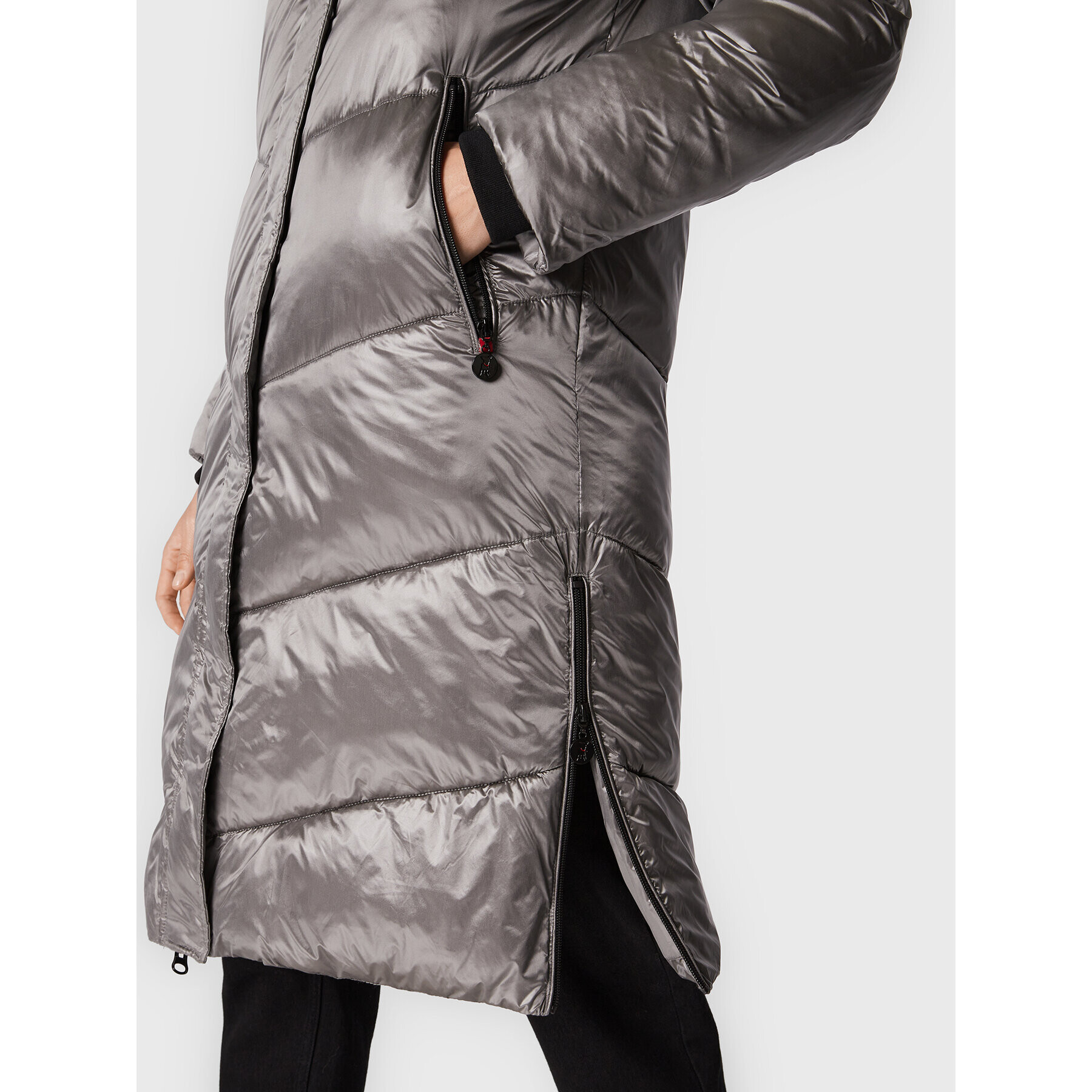 Frieda & Freddies Пухено яке 8870C Сребрист Regular Fit - Pepit.bg