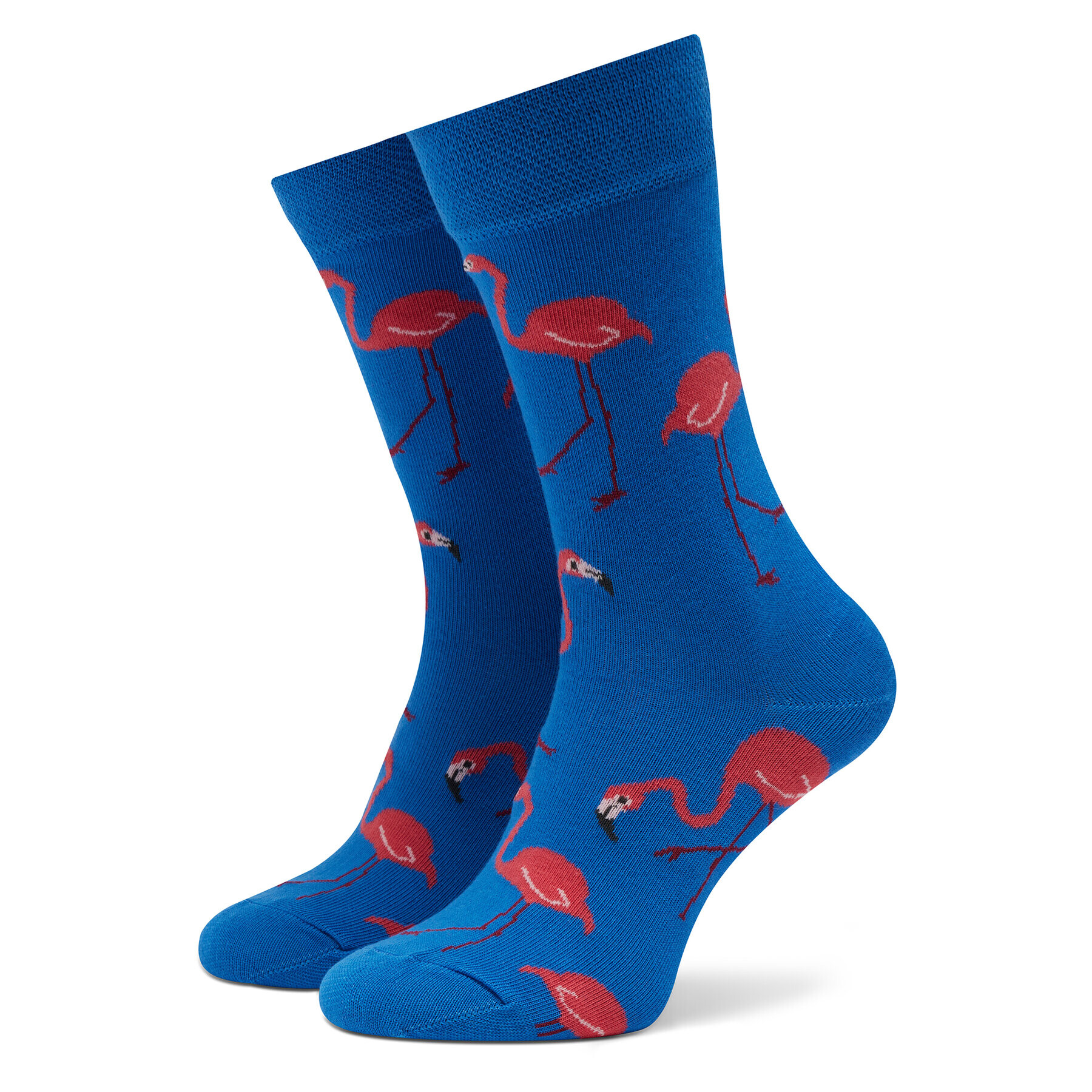 Funny Socks Дълги чорапи unisex Flamingos SM1/02 Син - Pepit.bg