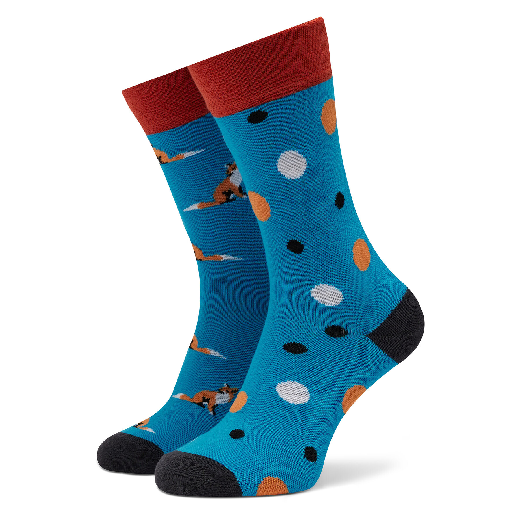 Funny Socks Дълги чорапи unisex Fox SM1/10 Син - Pepit.bg