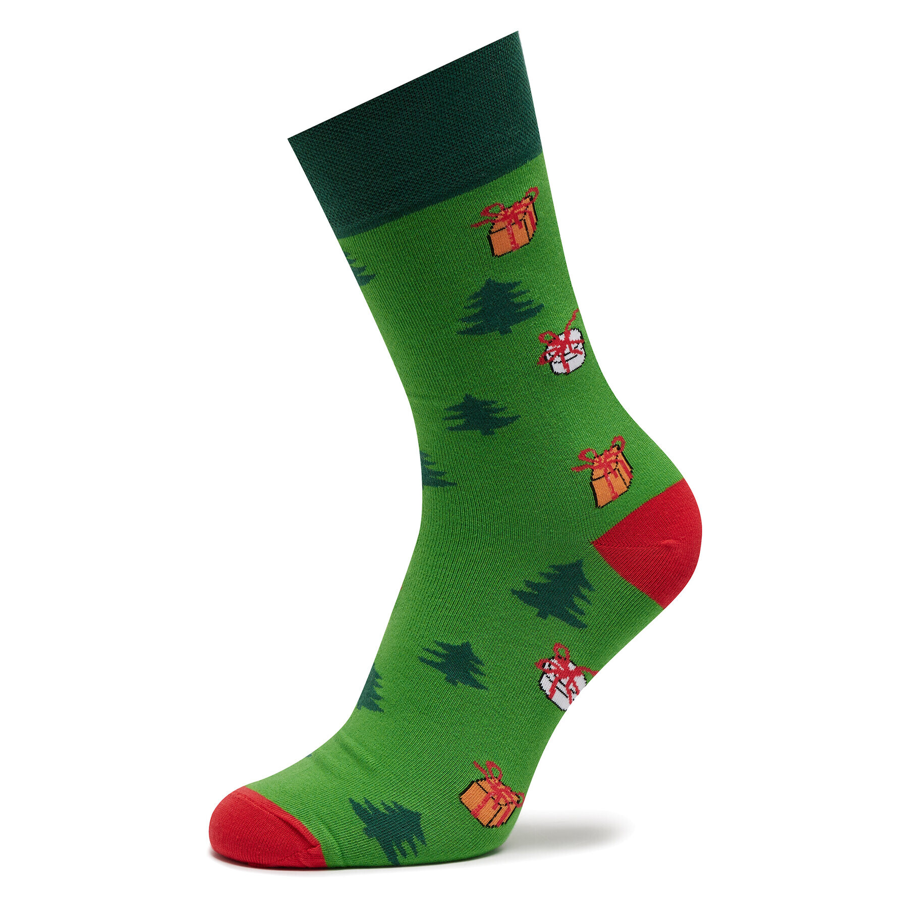 Funny Socks Дълги чорапи unisex Green Santa Claus SM1/36 Зелен - Pepit.bg