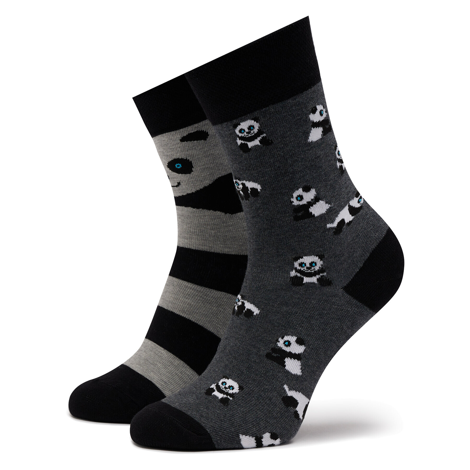 Funny Socks Дълги чорапи unisex Panda SM1/35 Сив - Pepit.bg