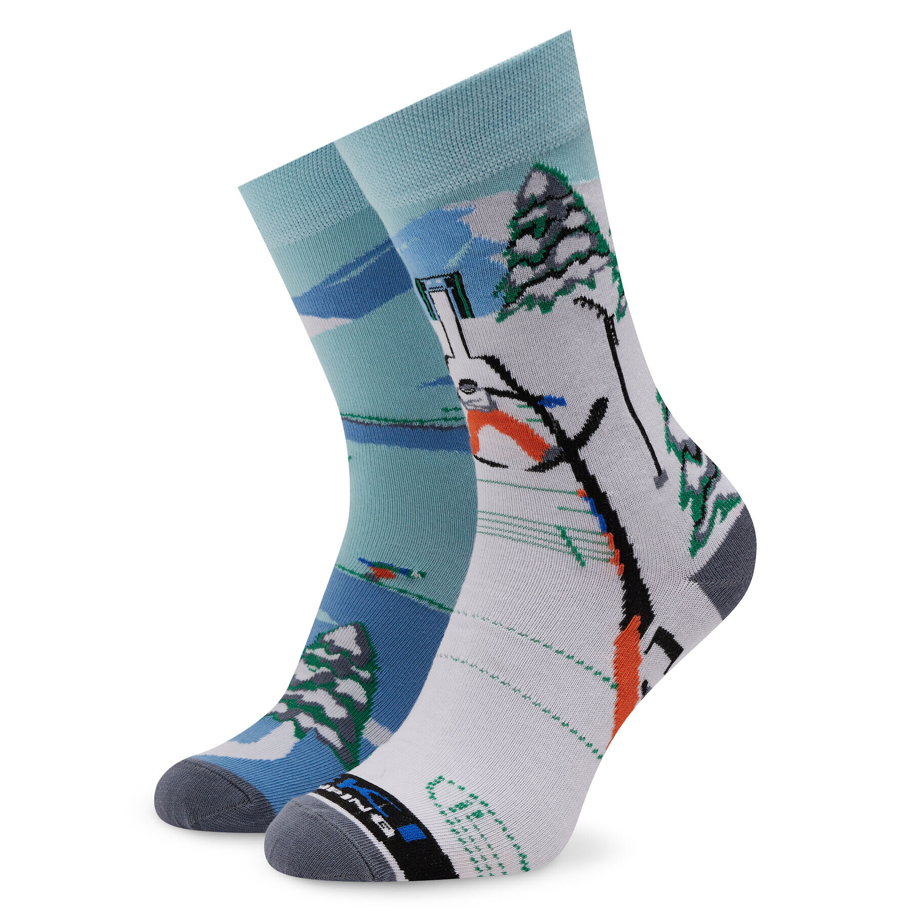 Funny Socks Дълги чорапи unisex Ski Jumping SM1/18 Син - Pepit.bg