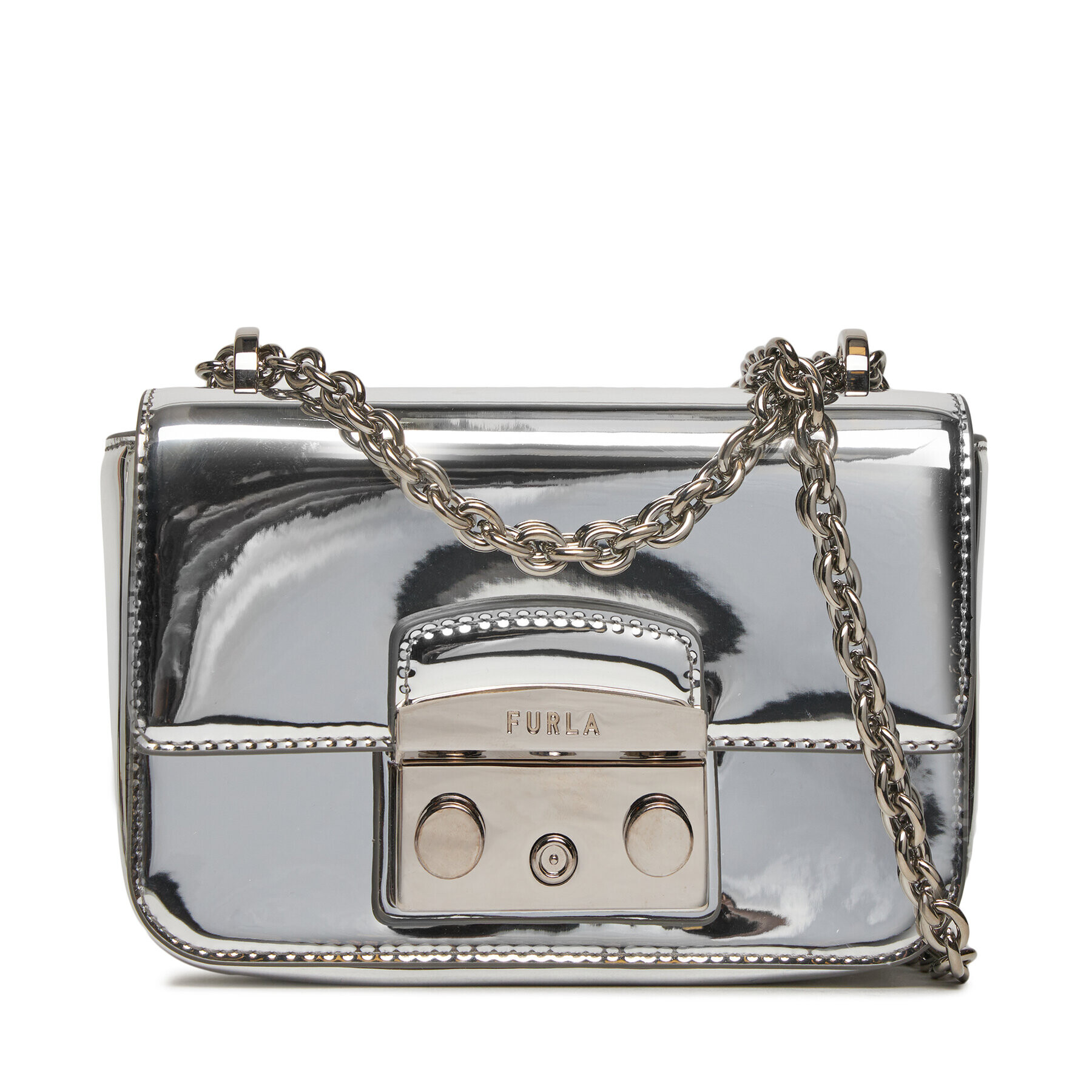 Furla Дамска чанта Metropolis Mini Crossbody WB00828-BX2052-Y3000-1057 Сребрист - Pepit.bg