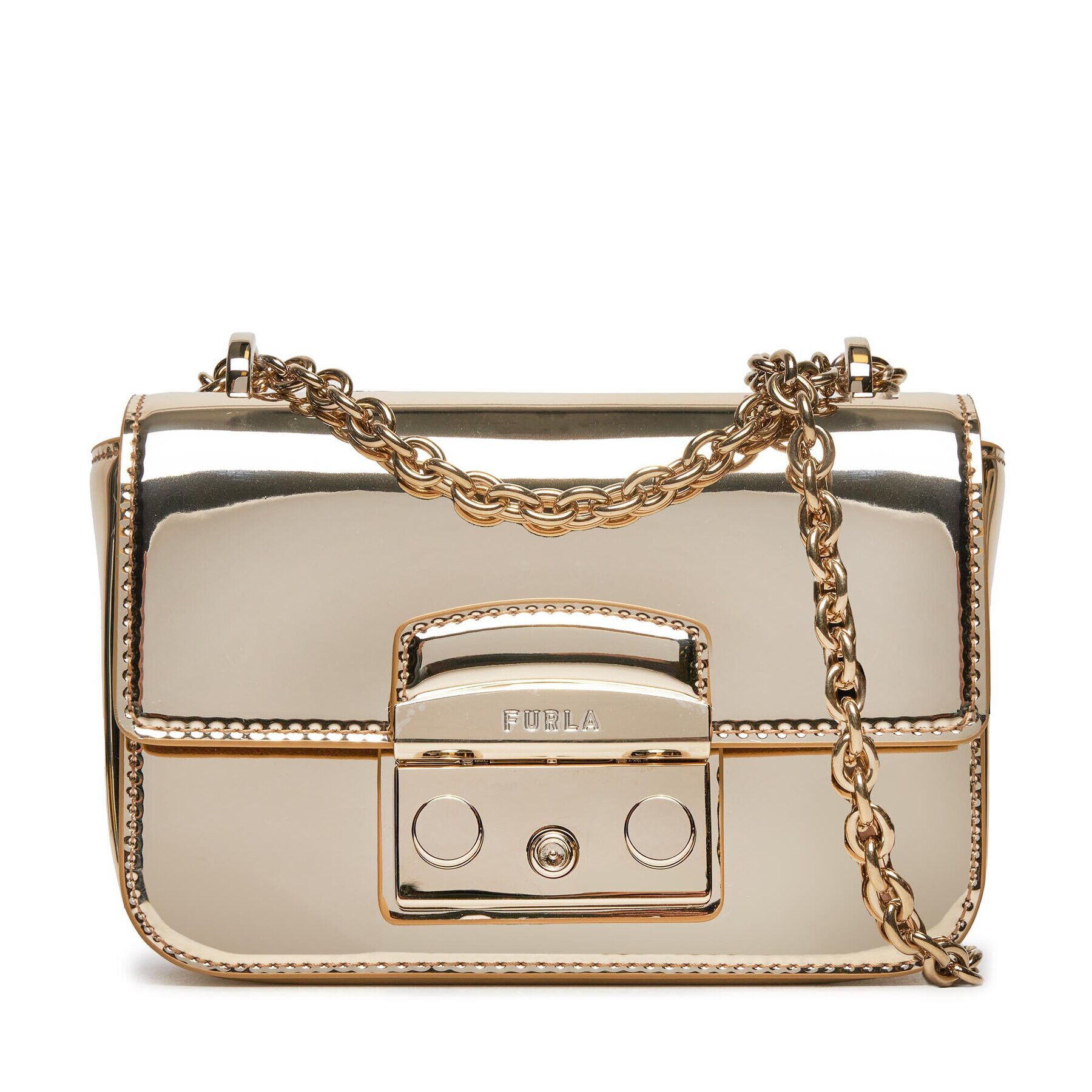 Furla Дамска чанта Metropolis Mini Crossbody WB00828BX2052CGD001007 Златист - Pepit.bg