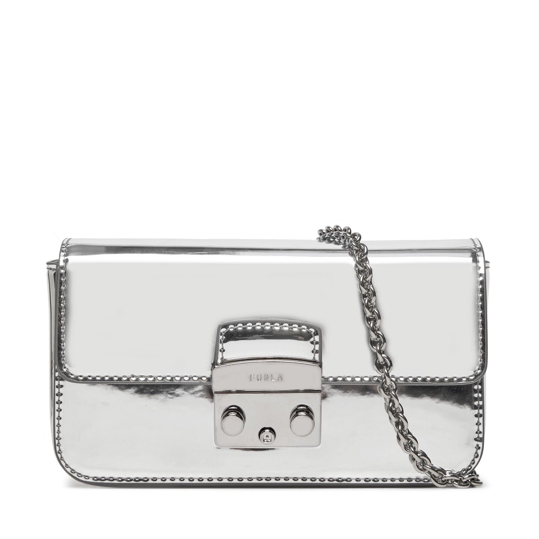 Furla Дамска чанта Metropolis Mini Crossbody WE00446-BX2052-Y3000-1057 Сребрист - Pepit.bg