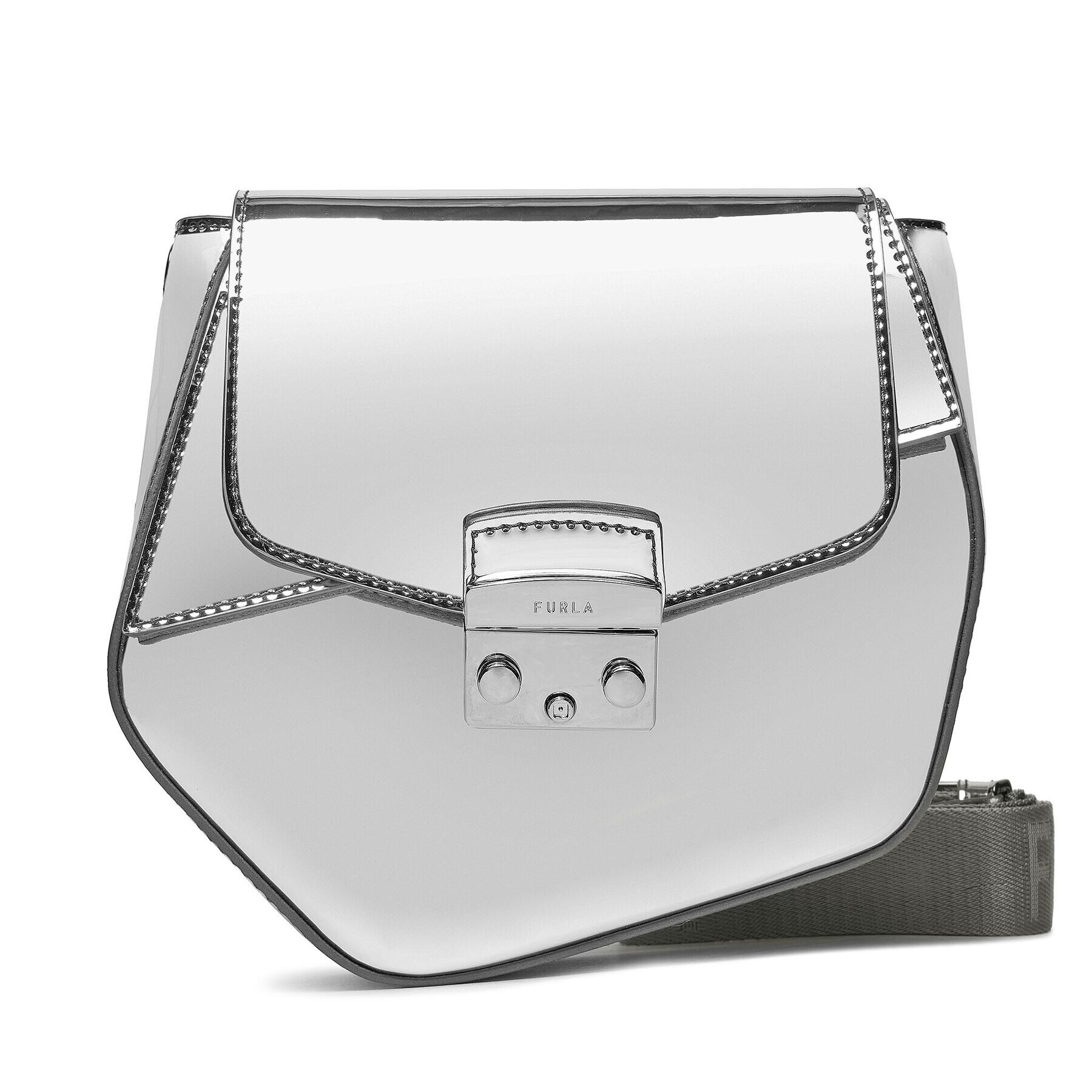 Furla Дамска чанта Metropolis Prisma Mini Crossbo WB01157-BX2571-2699S-1057 Сребрист - Pepit.bg