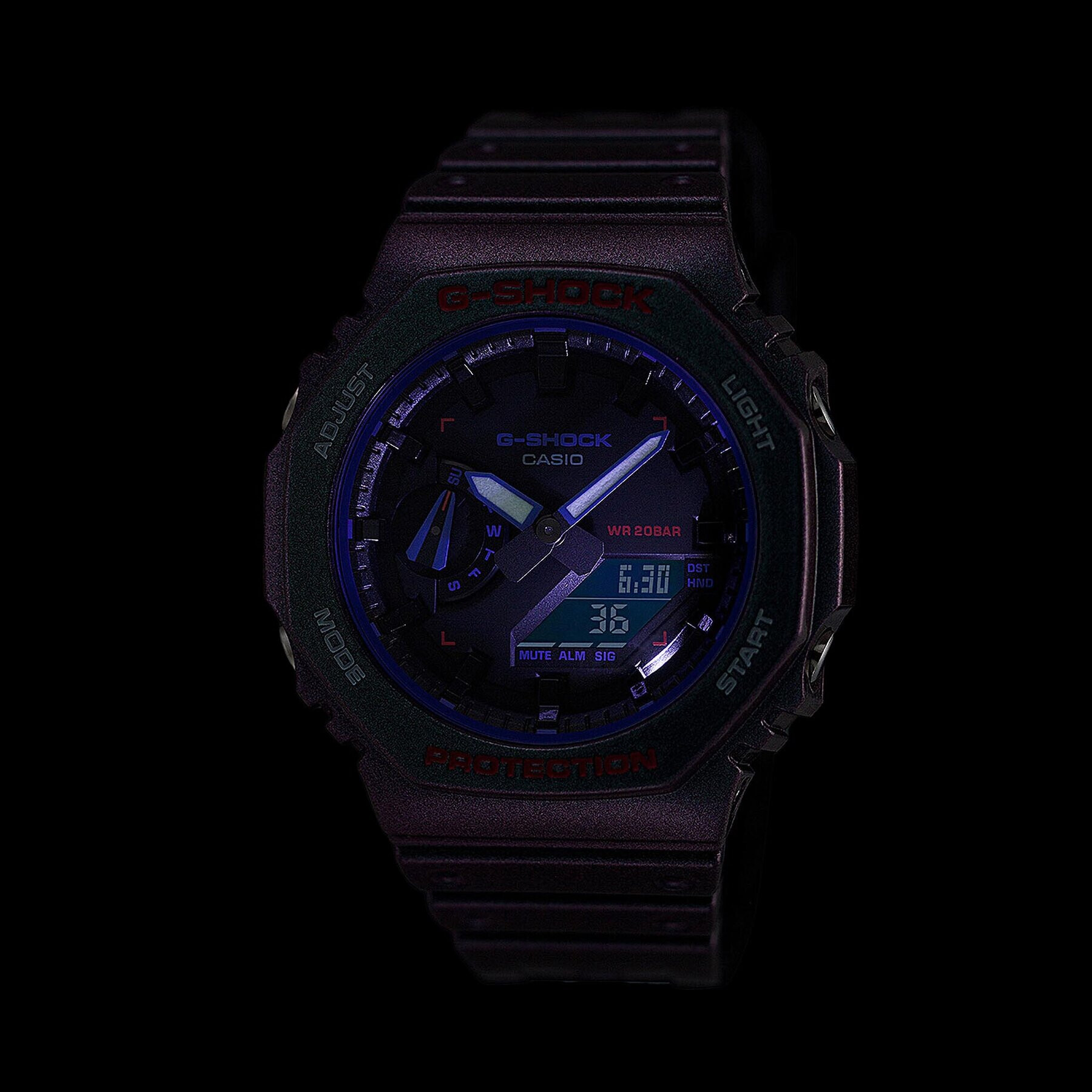 G-Shock Часовник Casio Aim High GA-2100AH-6AER Виолетов - Pepit.bg