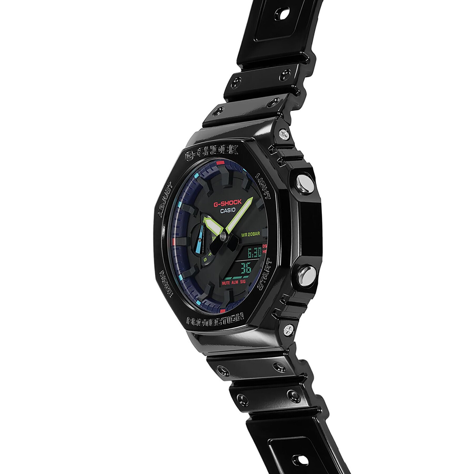 G-Shock Часовник GA-2100RGB-1AER Черен - Pepit.bg