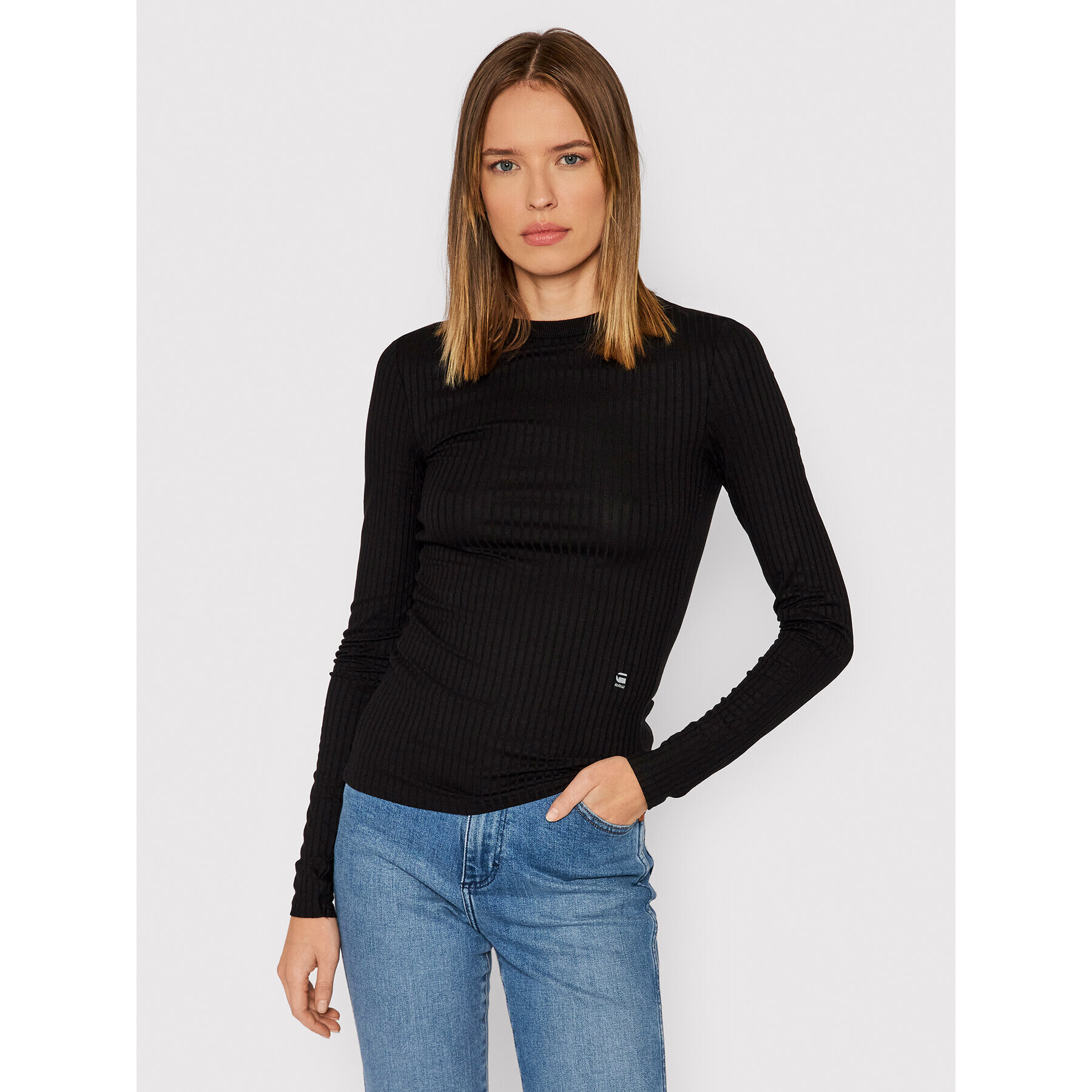 G-Star Raw Блуза Rib D19903-C794-6484 Черен Slim Fit - Pepit.bg