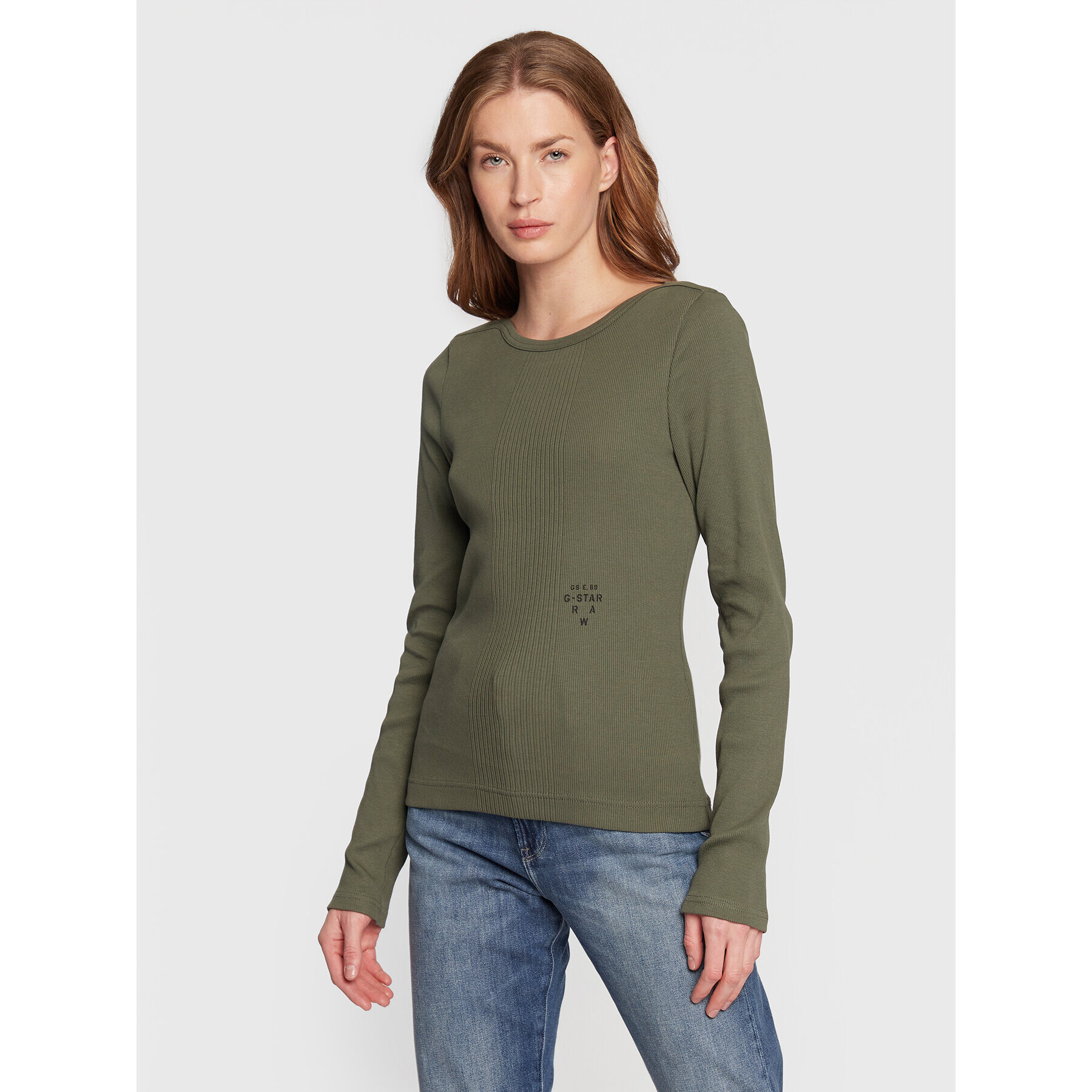 G-Star Raw Блуза Rib D22073-C678-8165 Зелен Slim Fit - Pepit.bg