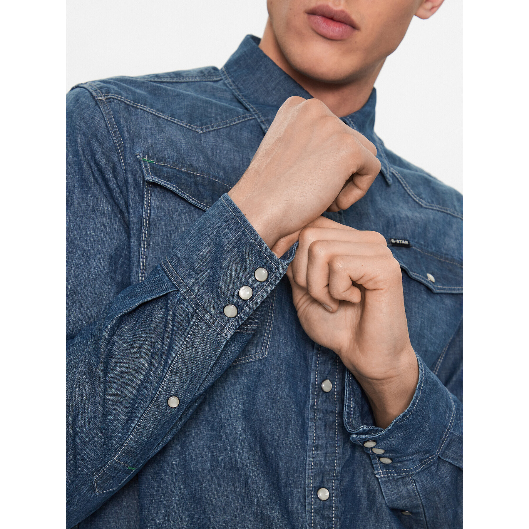 G-Star Raw дънкова риза D12698-D311-D891 Син Regular Fit - Pepit.bg