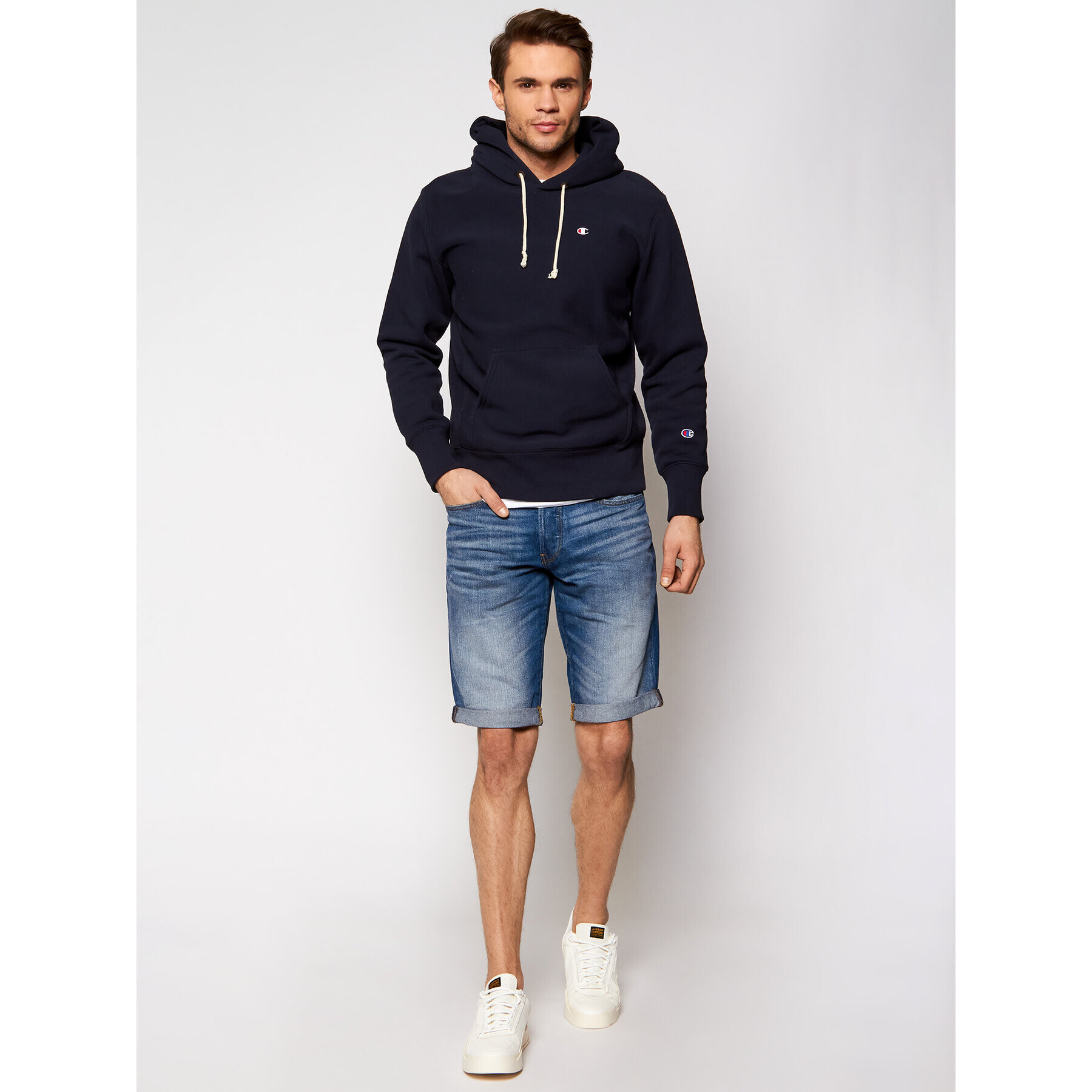 G-Star Raw Дънкови шорти 3301 1/2 D07432-8973-071 Тъмносин Straight Fit - Pepit.bg