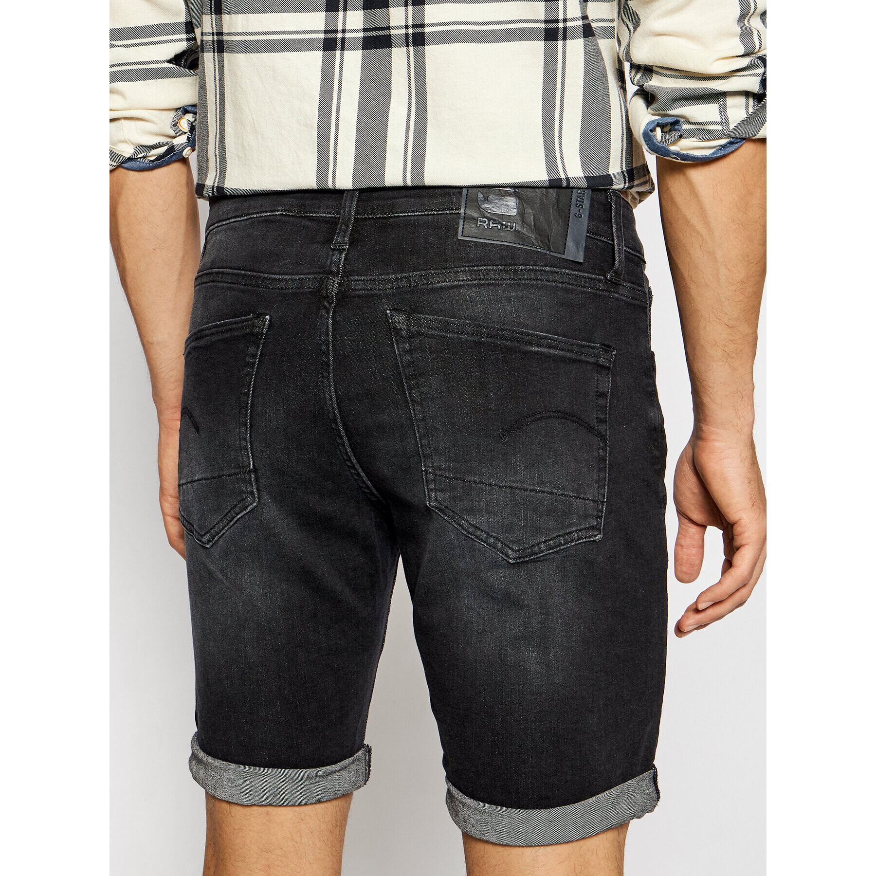 G-Star Raw Дънкови шорти 3301 Slim ½ D10481-A634-9887 Черен Slim Fit - Pepit.bg