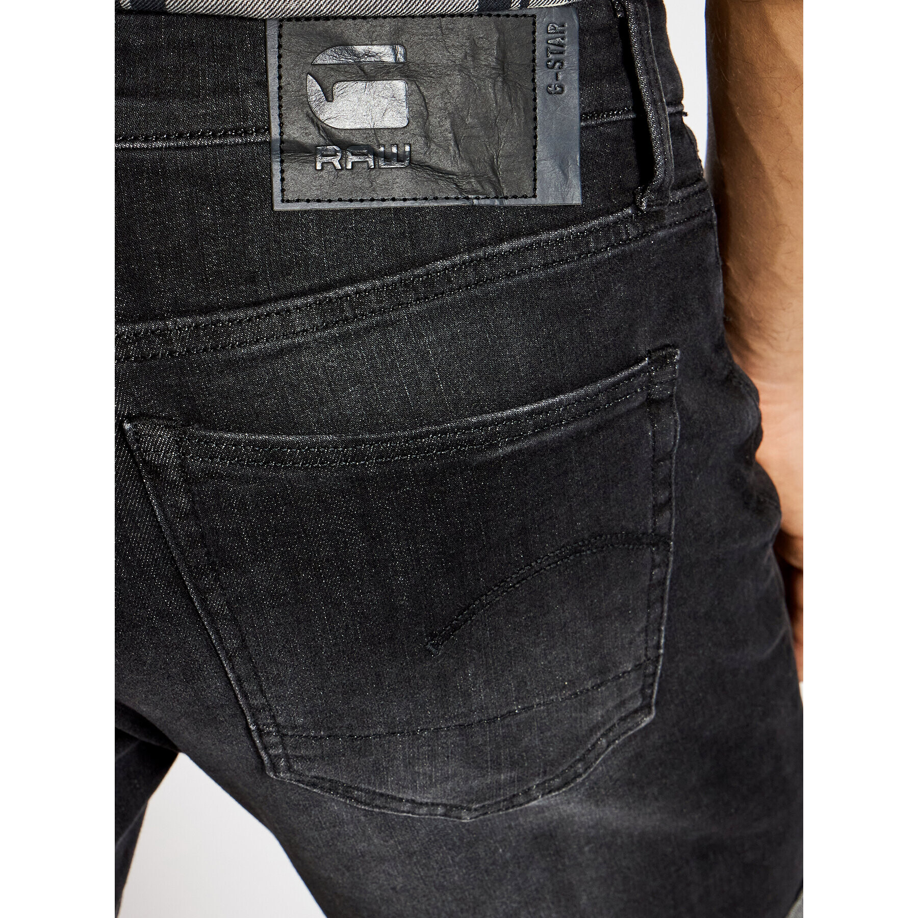 G-Star Raw Дънкови шорти 3301 Slim ½ D10481-A634-9887 Черен Slim Fit - Pepit.bg