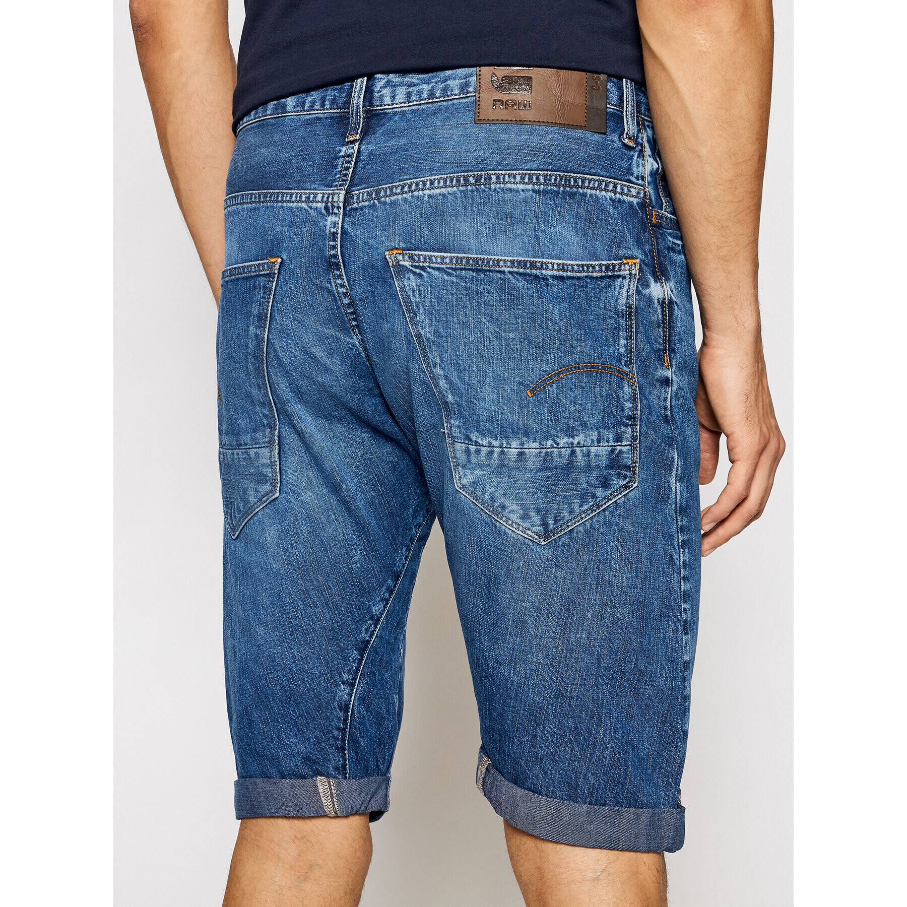 G-Star Raw Дънкови шорти D10059-9657-A599 Тъмносин Slim Fit - Pepit.bg