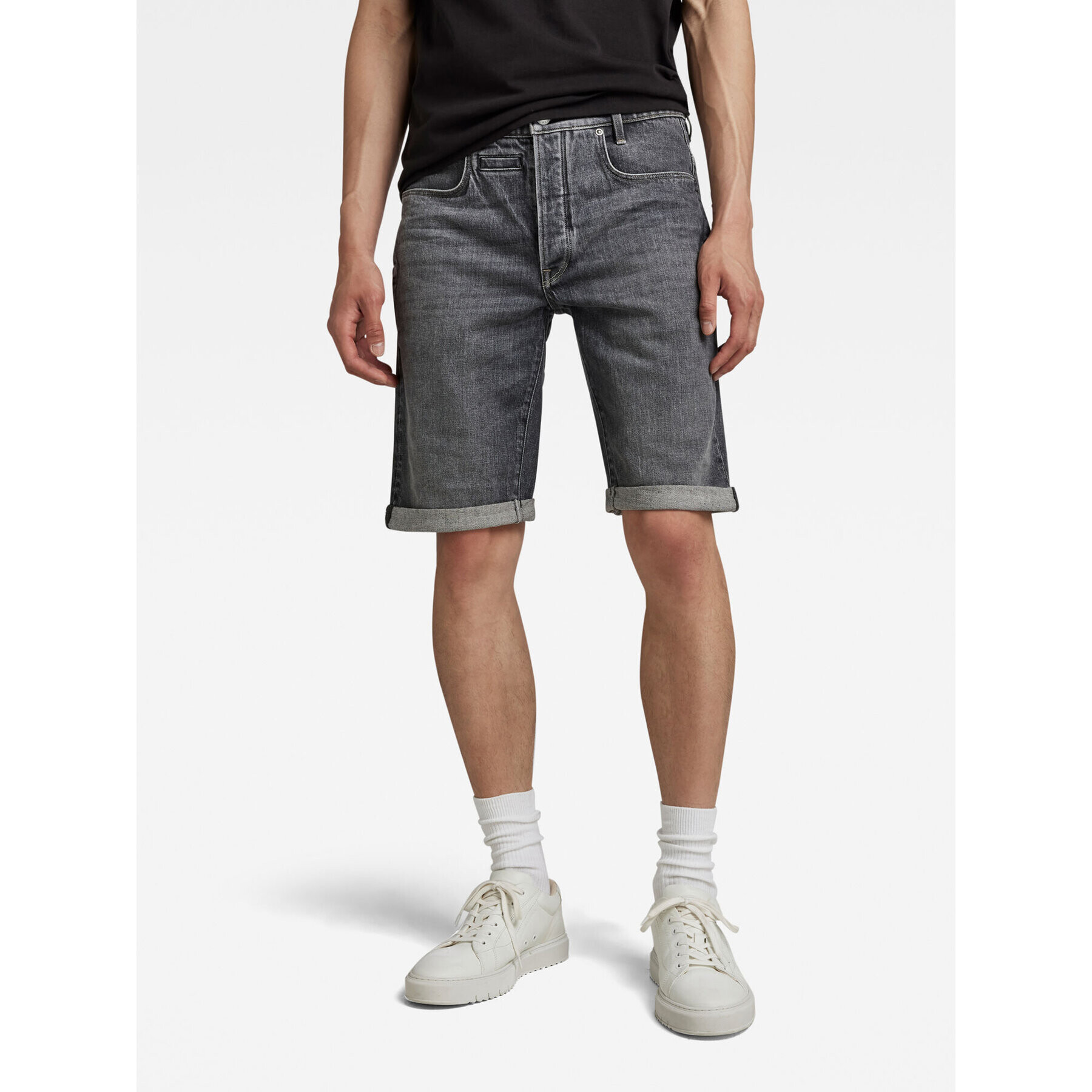 G-Star Raw Дънкови шорти D10064-D324-D908 Сив Slim Fit - Pepit.bg