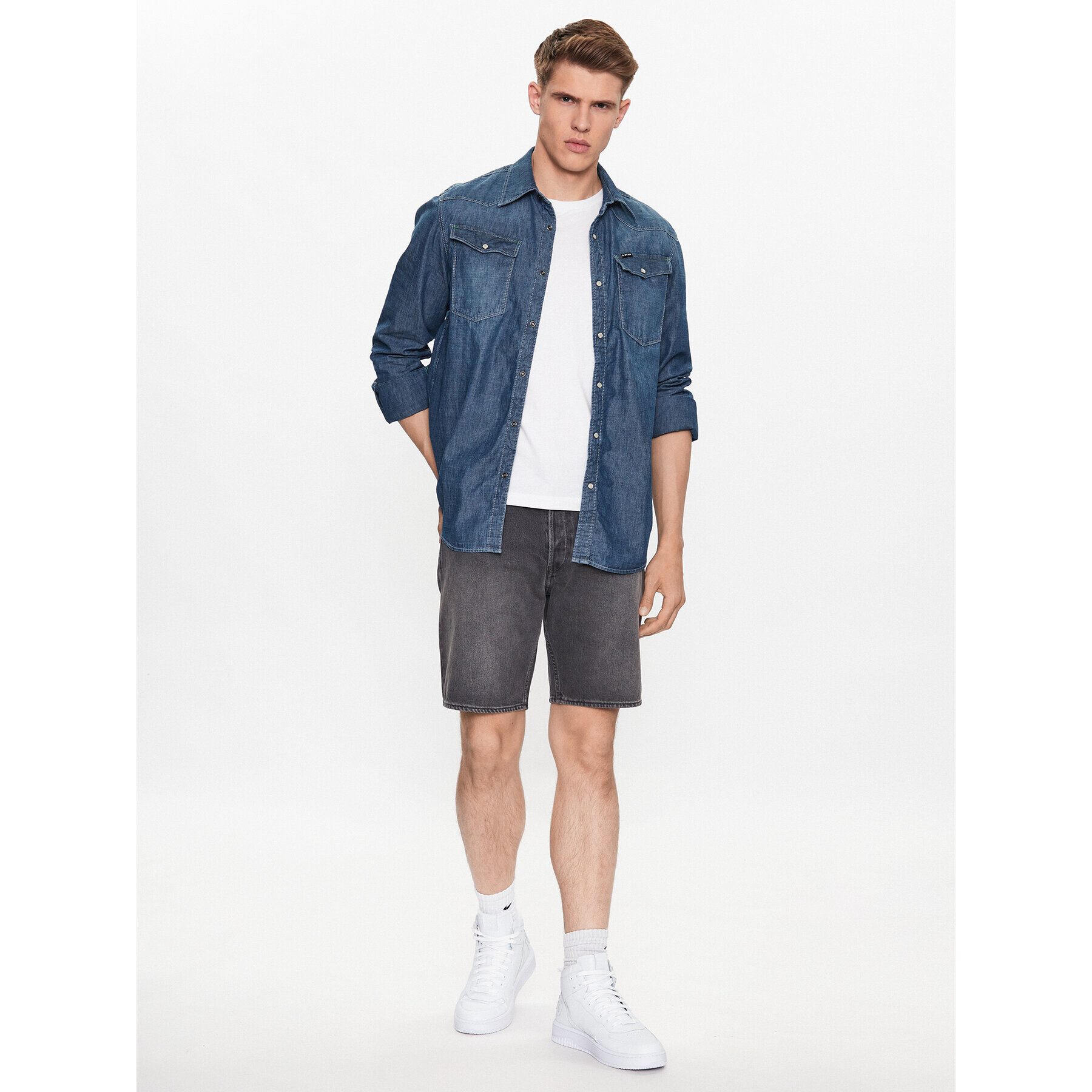 G-Star Raw Дънкови шорти D20776-D291-C778 Сив Regular Fit - Pepit.bg