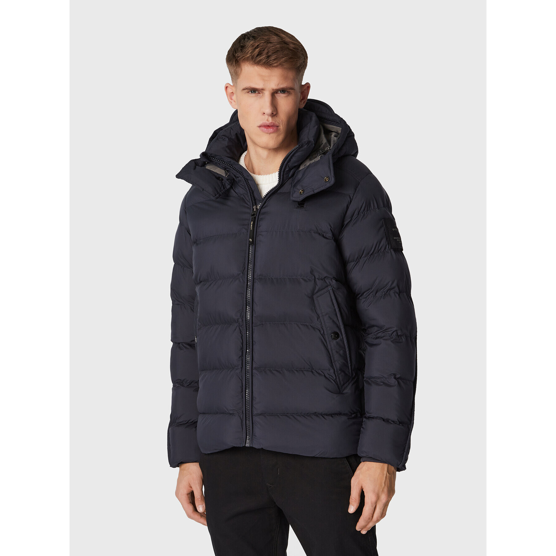 G-Star Raw Пухено яке D20100-D199-C742 Тъмносин Regular Fit - Pepit.bg