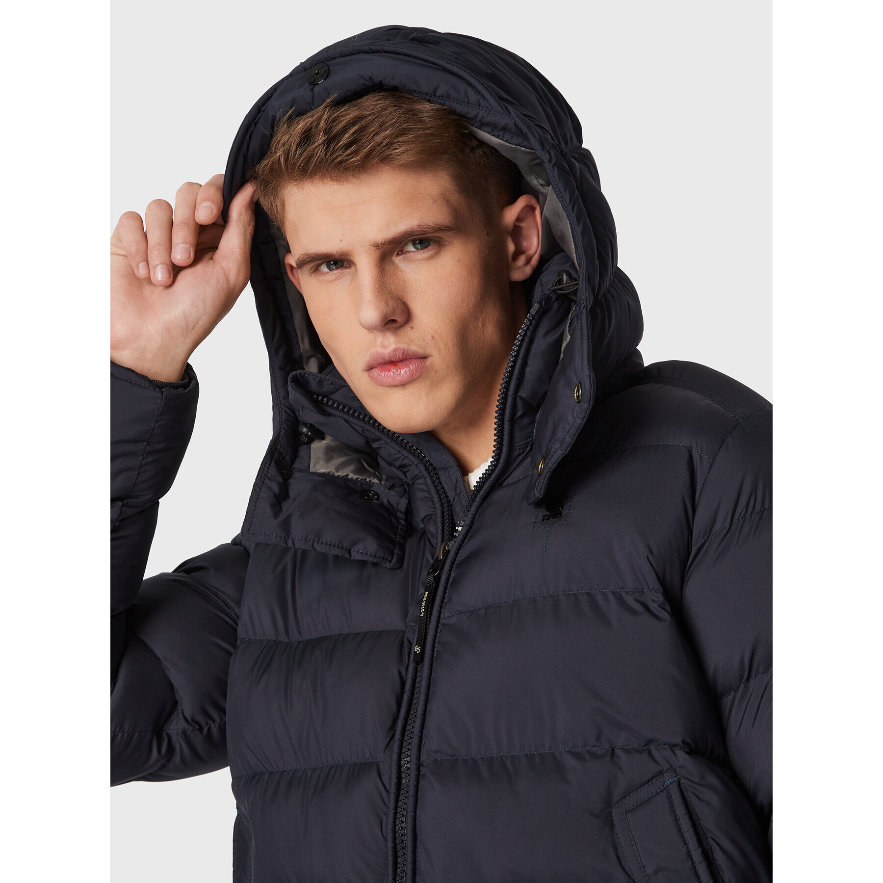 G-Star Raw Пухено яке D20100-D199-C742 Тъмносин Regular Fit - Pepit.bg