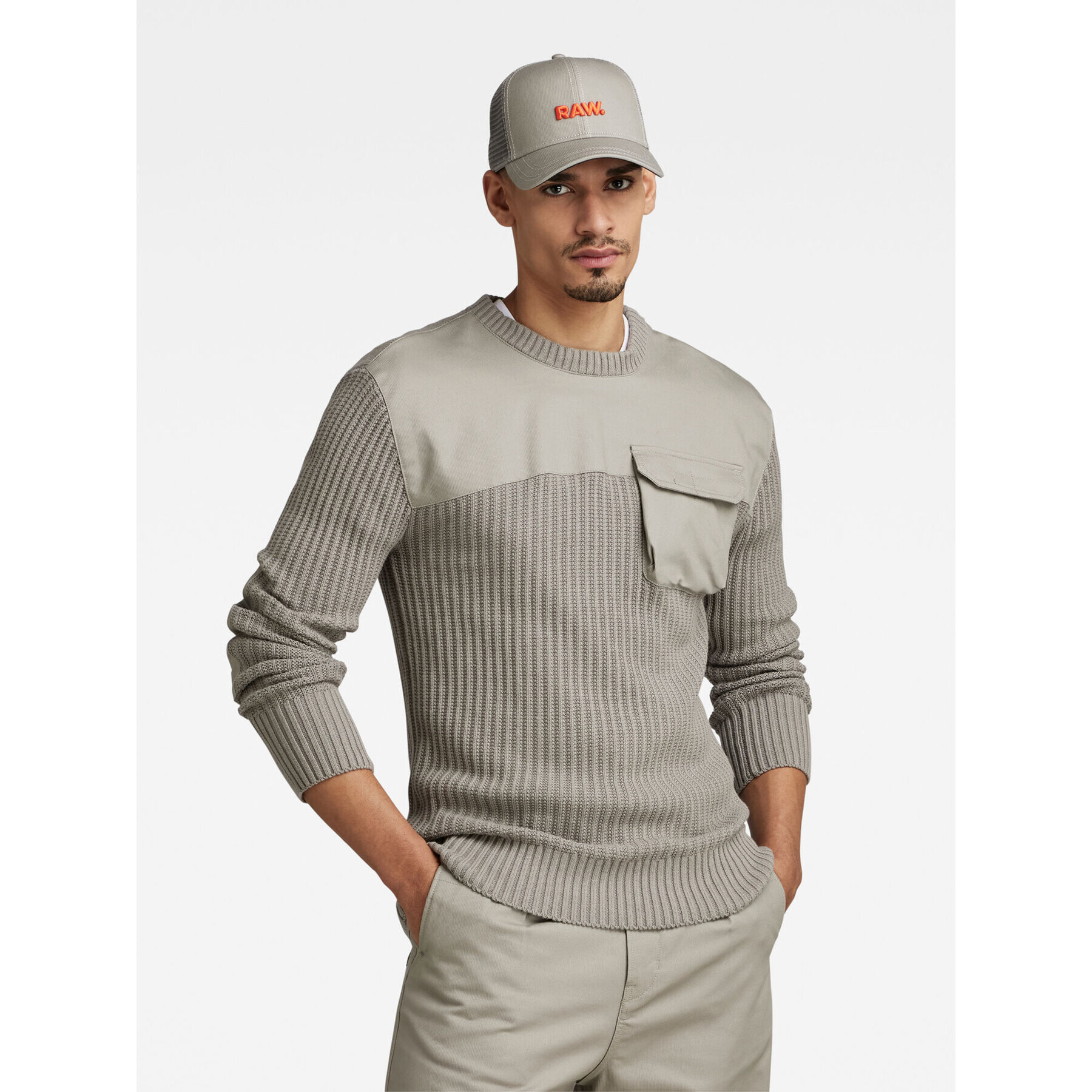 G-Star Raw Пуловер Army D23525-D496-G106 Бежов Regular Fit - Pepit.bg