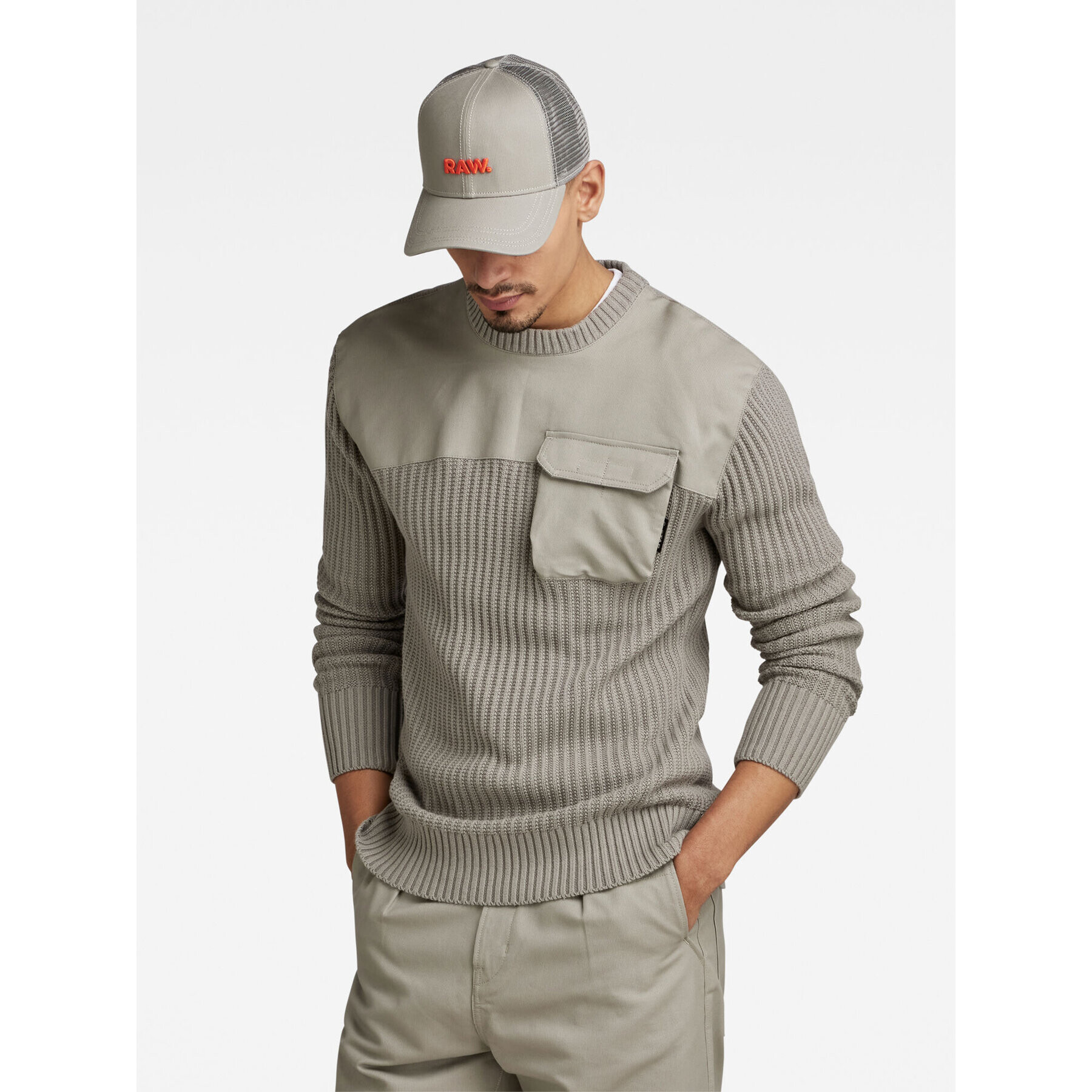 G-Star Raw Пуловер Army D23525-D496-G106 Бежов Regular Fit - Pepit.bg