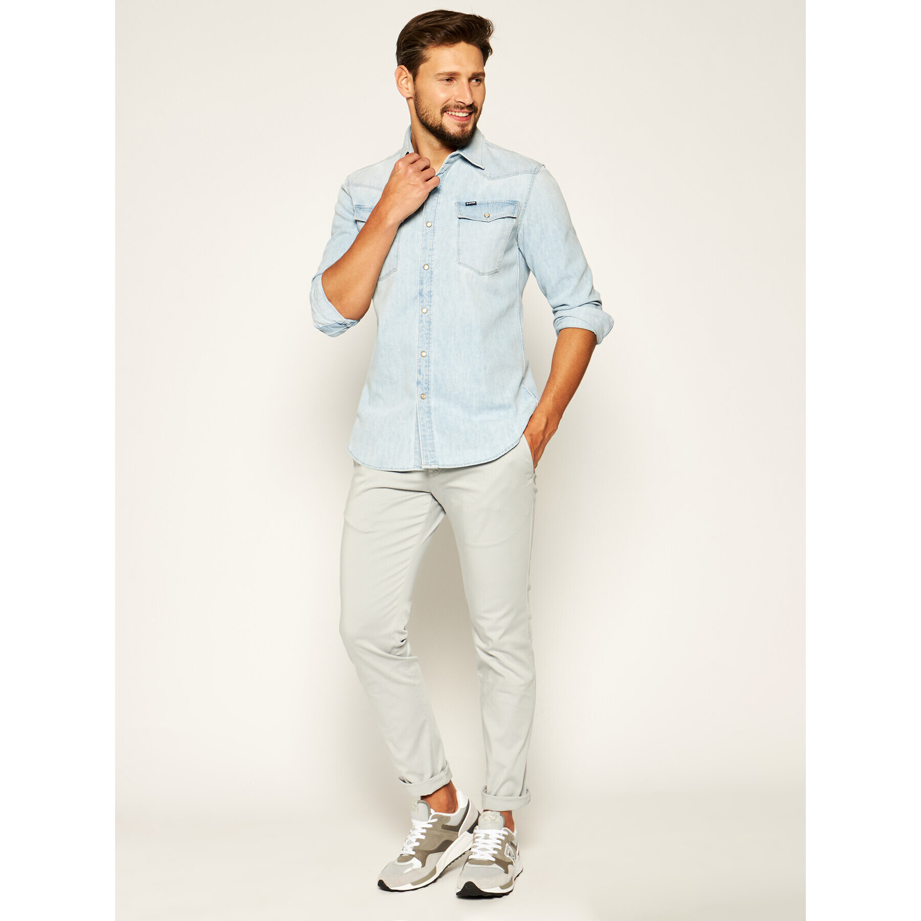G-Star Raw Риза D12697-D013-424 Син Slim Fit - Pepit.bg