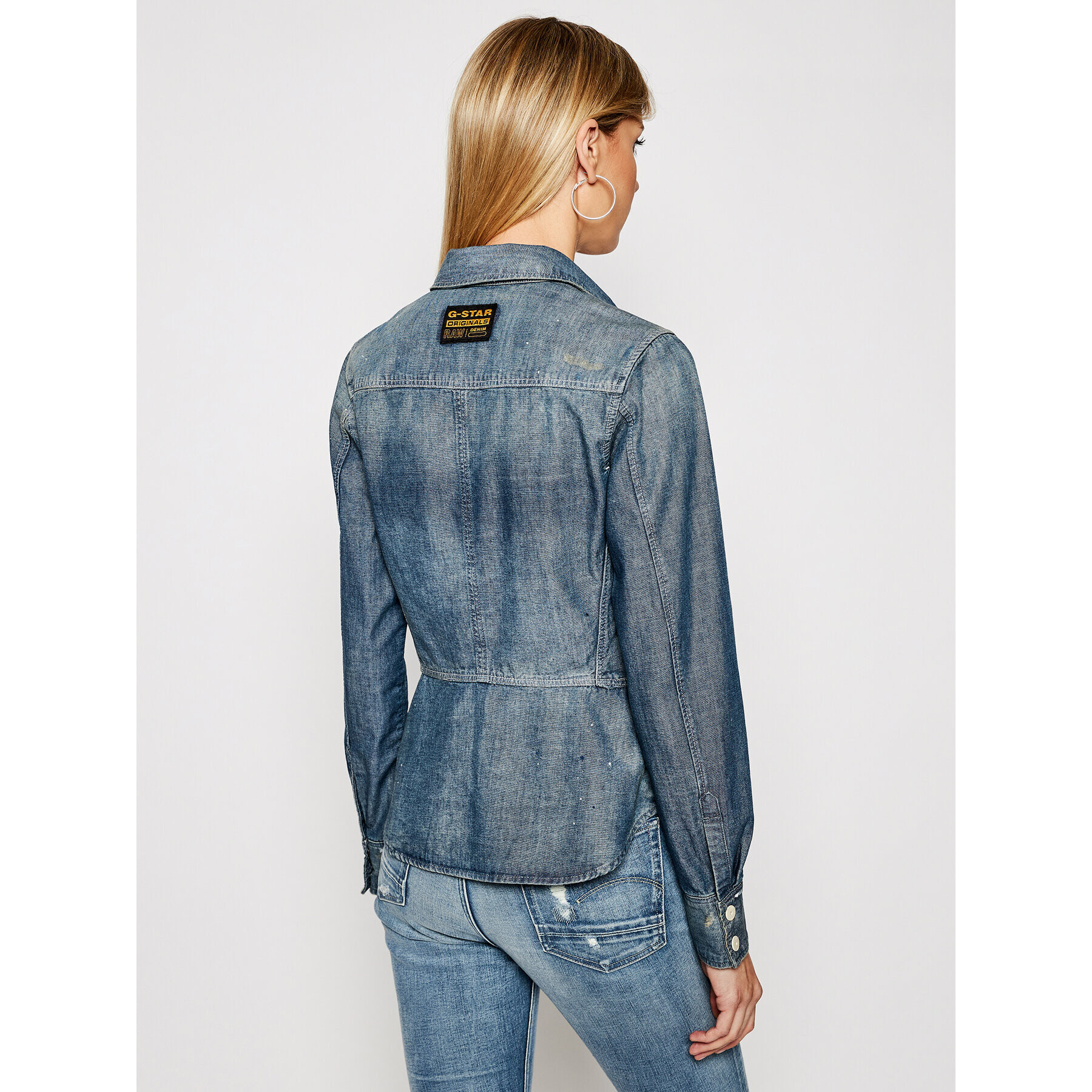 G-Star Raw Риза Kick Back Worked D19020-C611-C244 Тъмносин Regular Fit - Pepit.bg