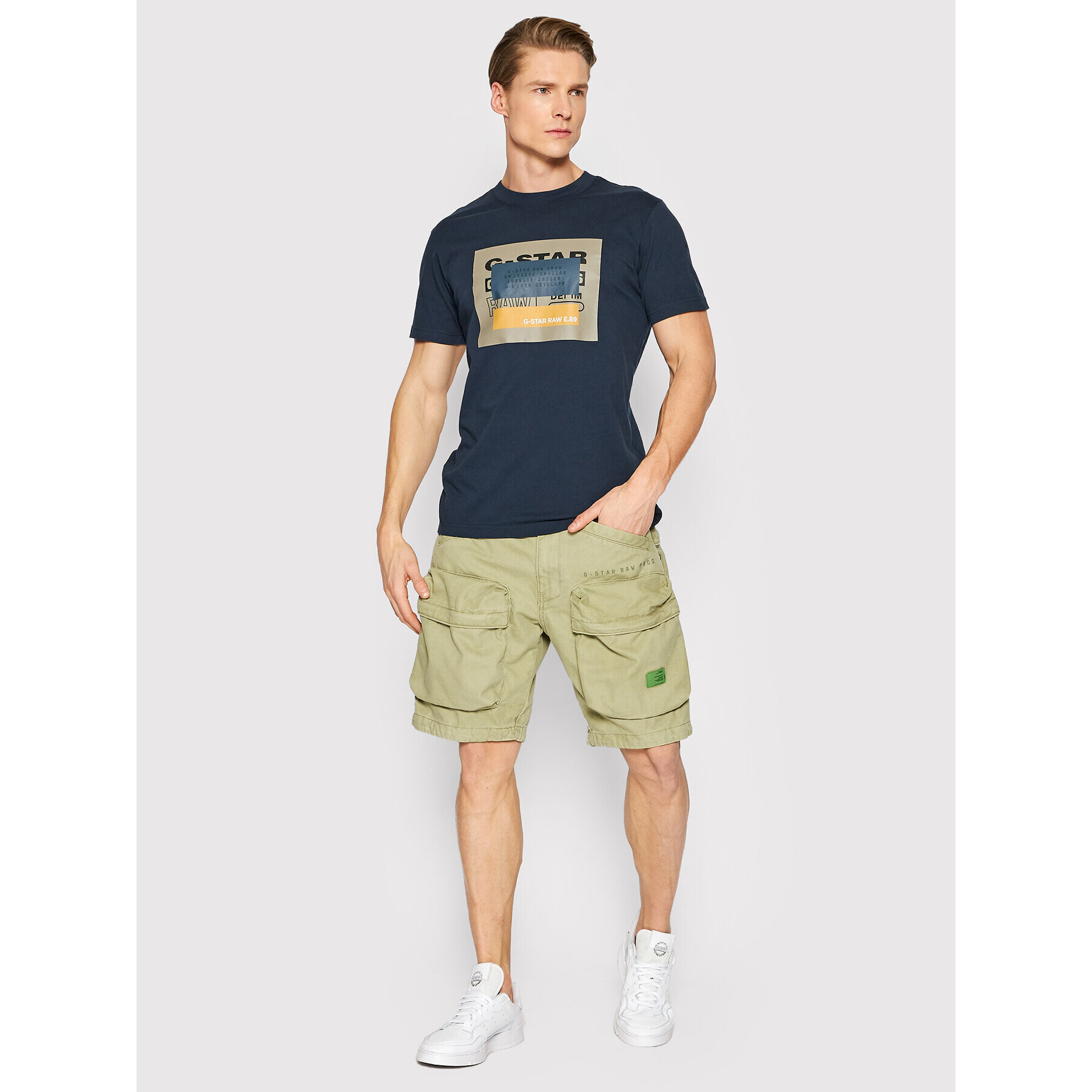 G-Star Raw Шорти от плат Glower Slub Twill D19991-C961-B249 Зелен Relaxed Fit - Pepit.bg