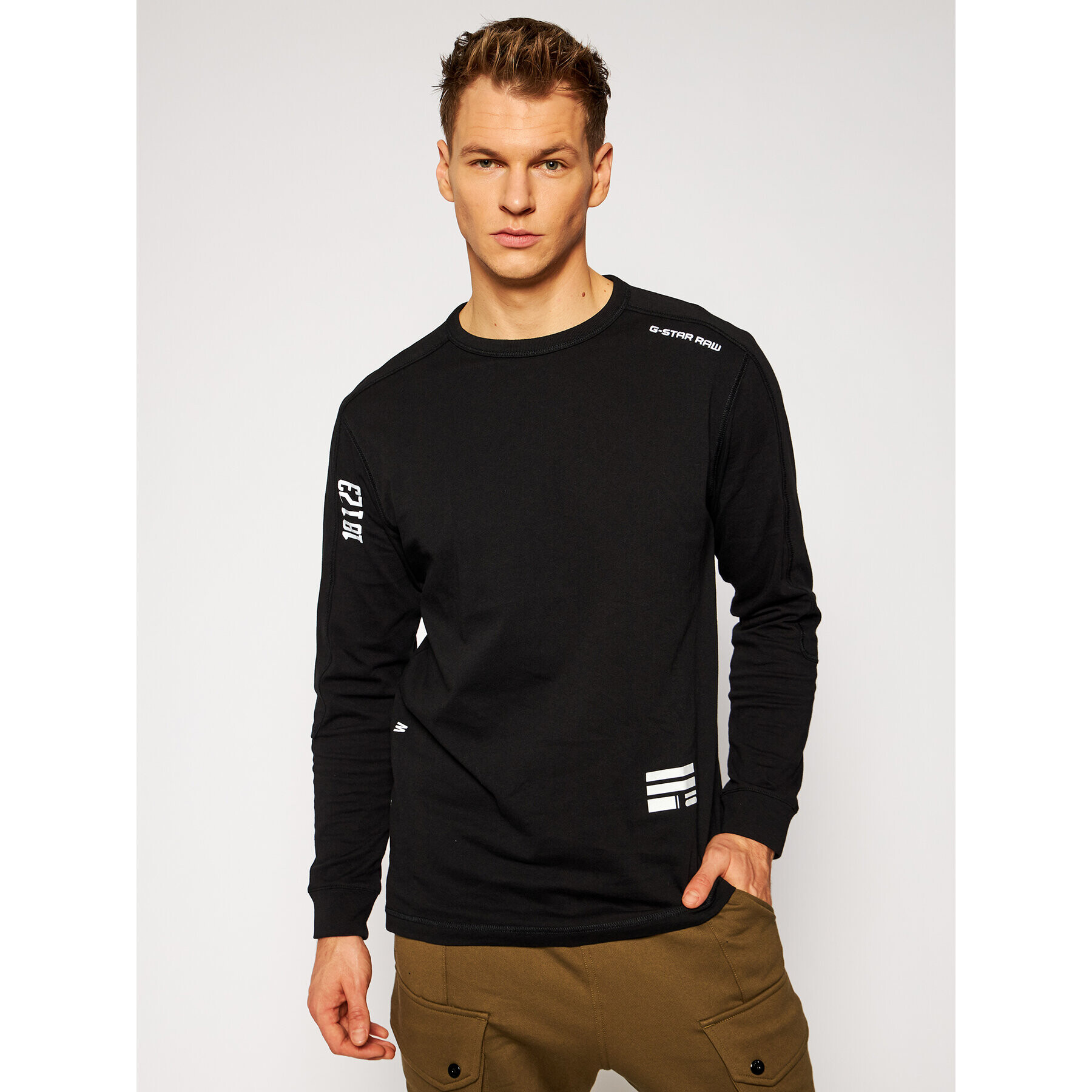 G-Star Raw Суитшърт Multi Logo Korpaz D18205-C336-6484 Черен Regular Fit - Pepit.bg