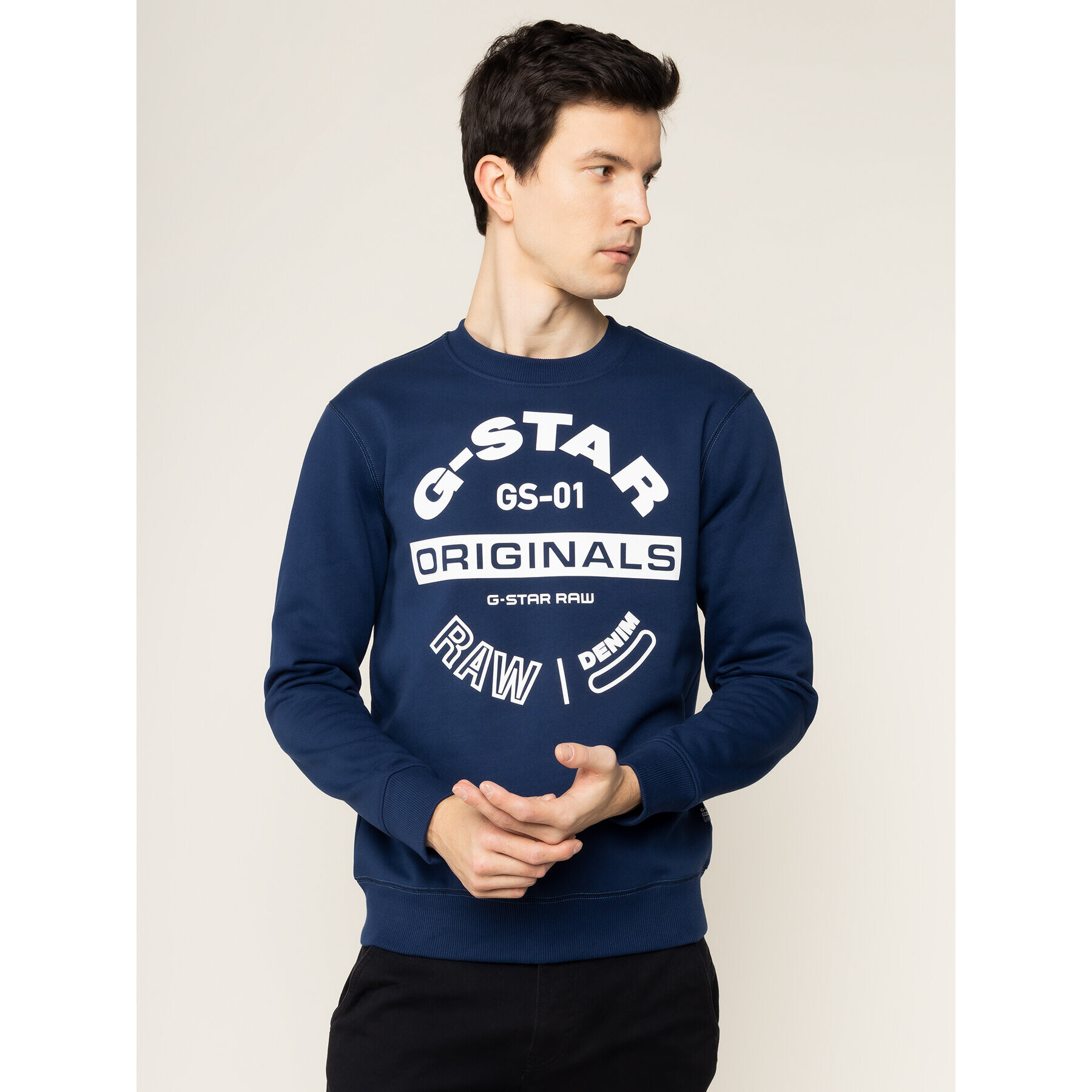 G-Star Raw Суитшърт Originals Logo Gr D16466-A612-1305 Тъмносин Regular Fit - Pepit.bg