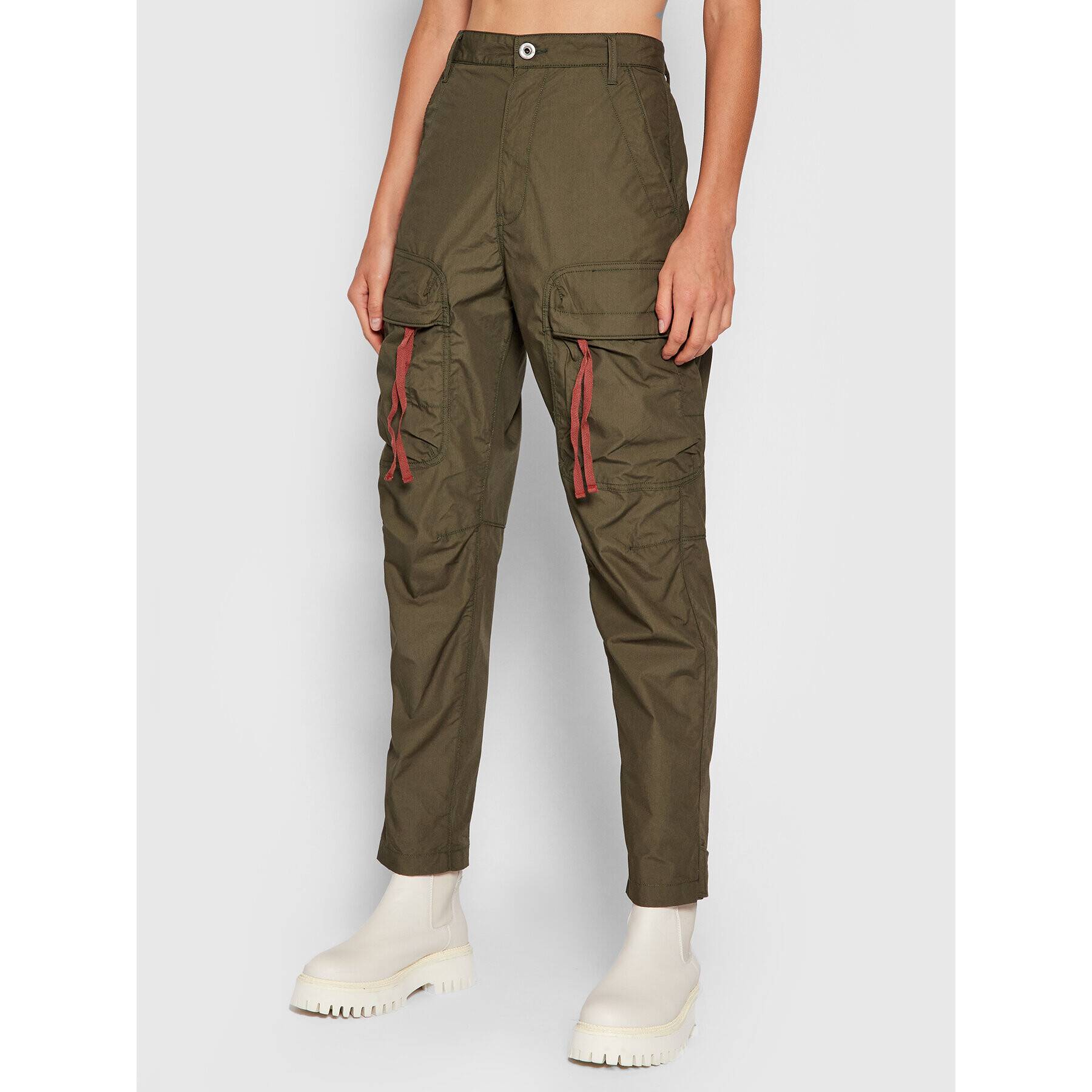G-Star Raw Текстилни панталони Pabe Poplin Зелен Regular Fit - Pepit.bg