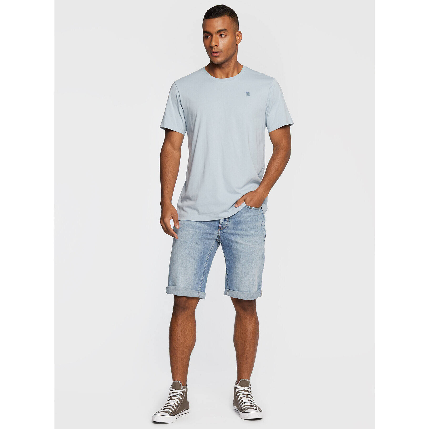 G-Star Raw Тишърт Base D16411-336-6481 Син Regular Fit - Pepit.bg