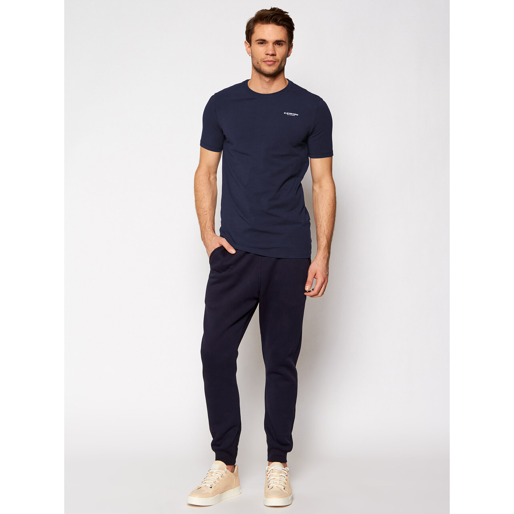 G-Star Raw Тишърт Base D19070-C723-6067 Тъмносин Slim Fit - Pepit.bg