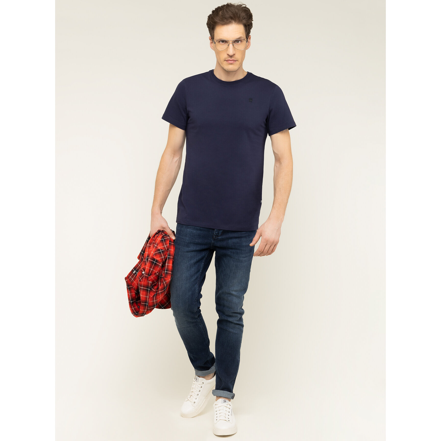 G-Star Raw Тишърт Base-S D16411-336-6484 Тъмносин Regular Fit - Pepit.bg
