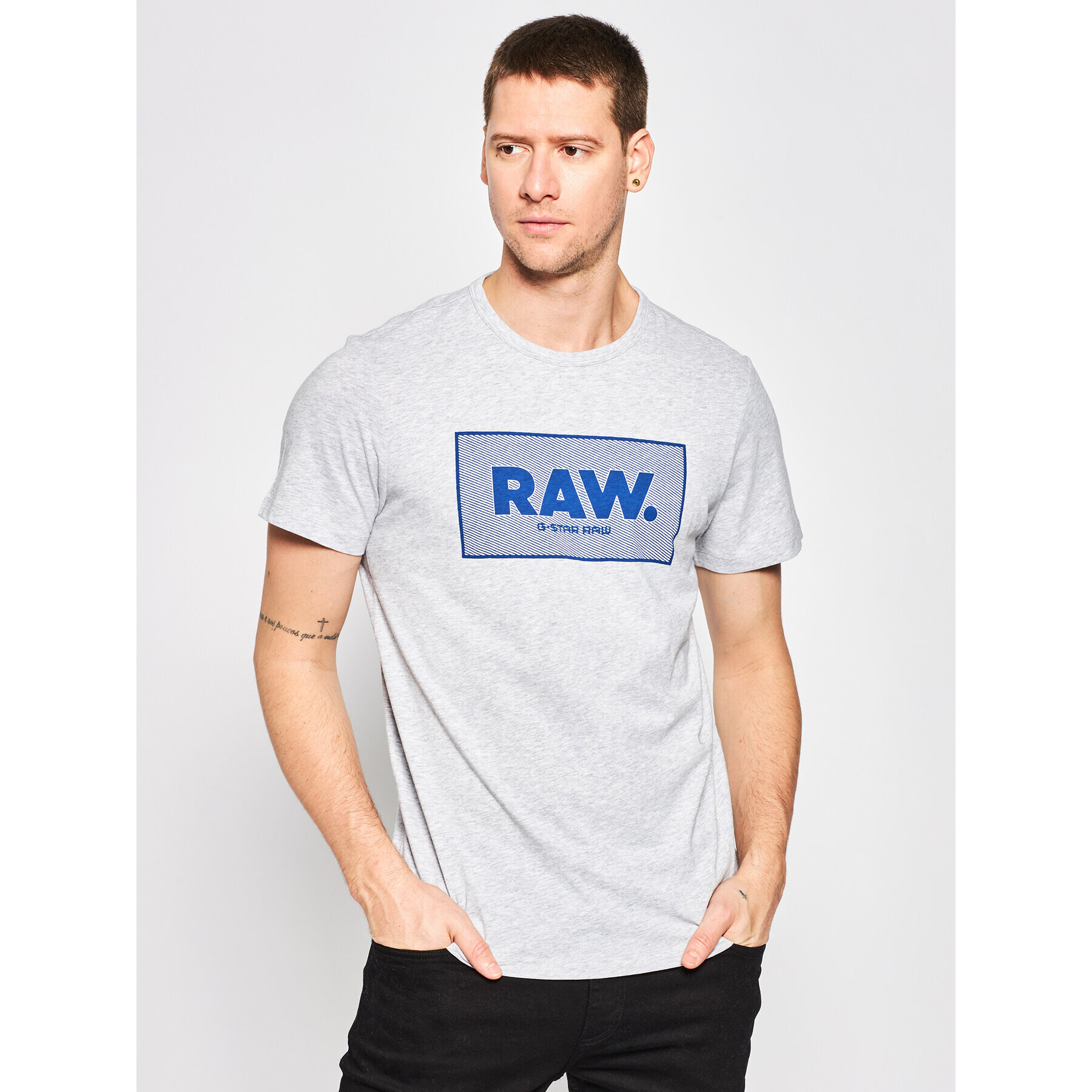 G-Star Raw Тишърт Boxed D16375-336-A302 Сив Regular Fit - Pepit.bg