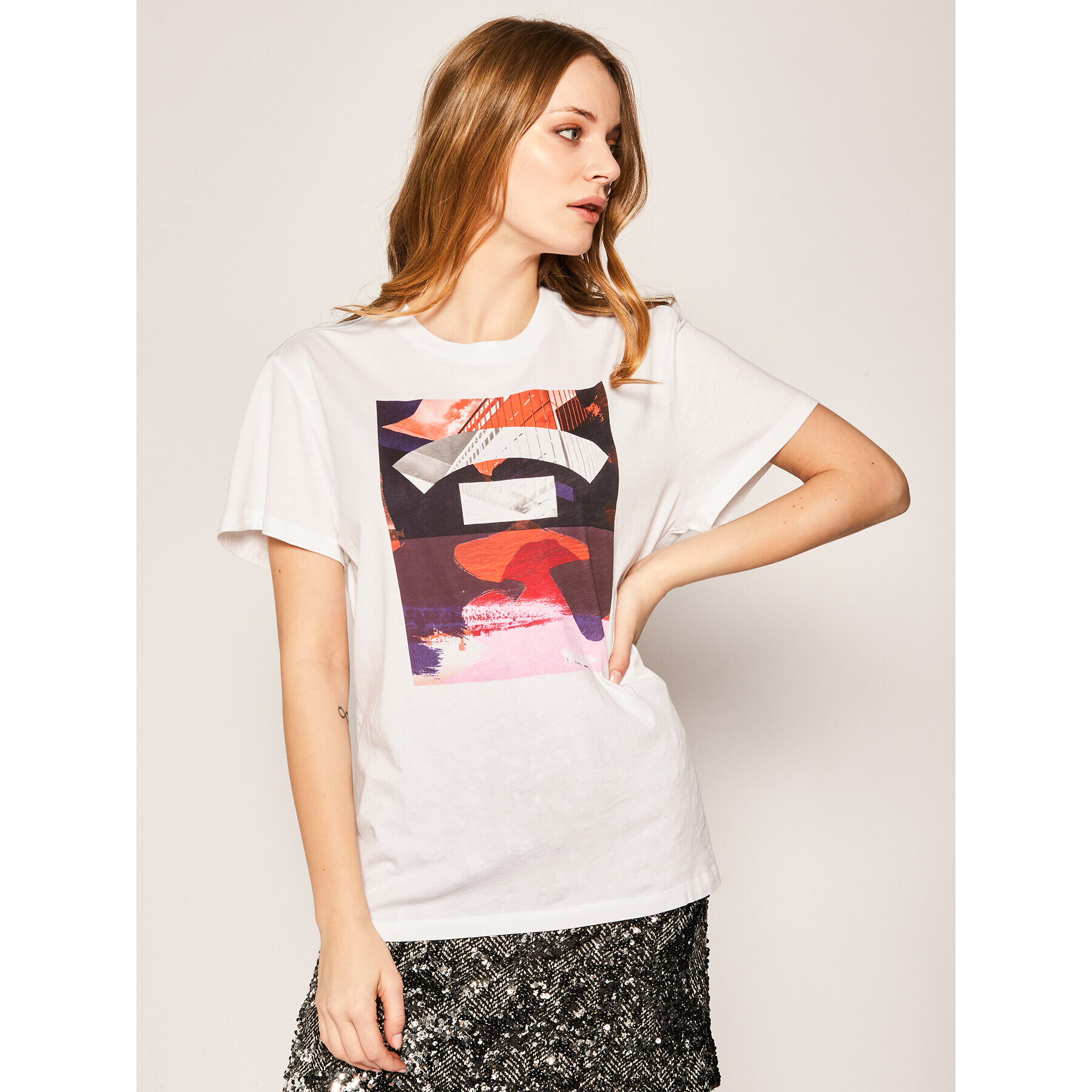 G-Star Raw Тишърт Chrame Build D16862-4107-110 Бял Loose Fit - Pepit.bg