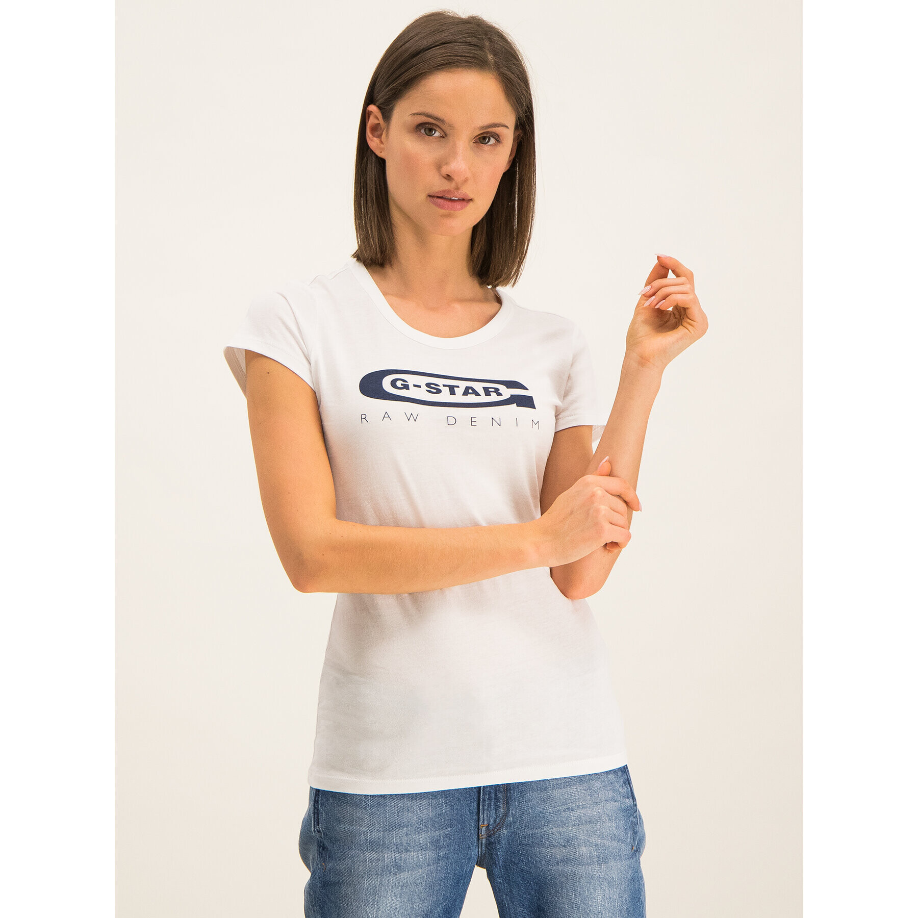 G-Star Raw Тишърт D15115-4107-110 Бял Slim Fit - Pepit.bg