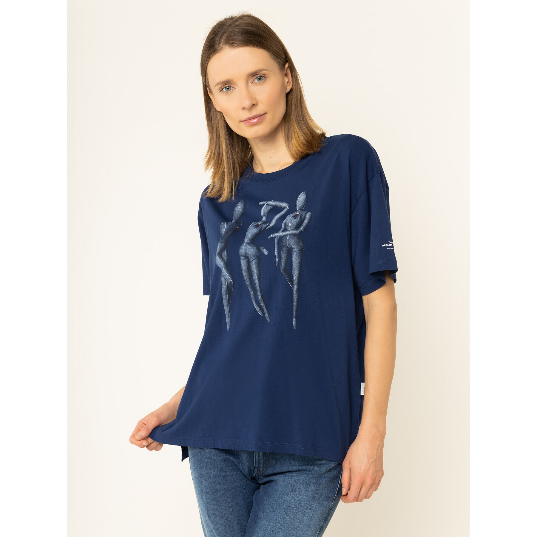 G-Star Raw Тишърт D15249-336-1305 Тъмносин Regular Fit - Pepit.bg