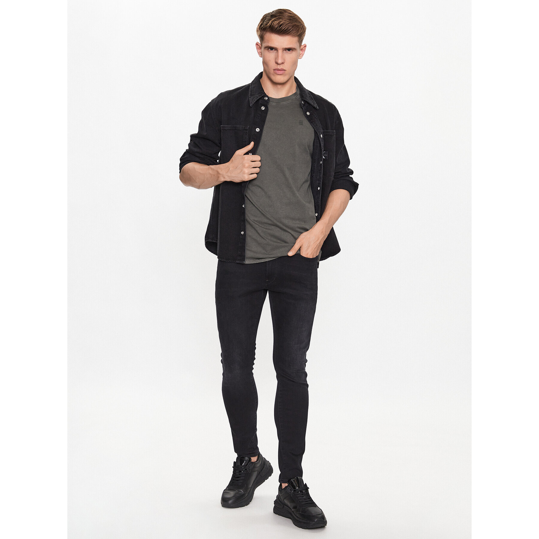 G-Star Raw Тишърт D16396-2653-B575 Сив Regular Fit - Pepit.bg