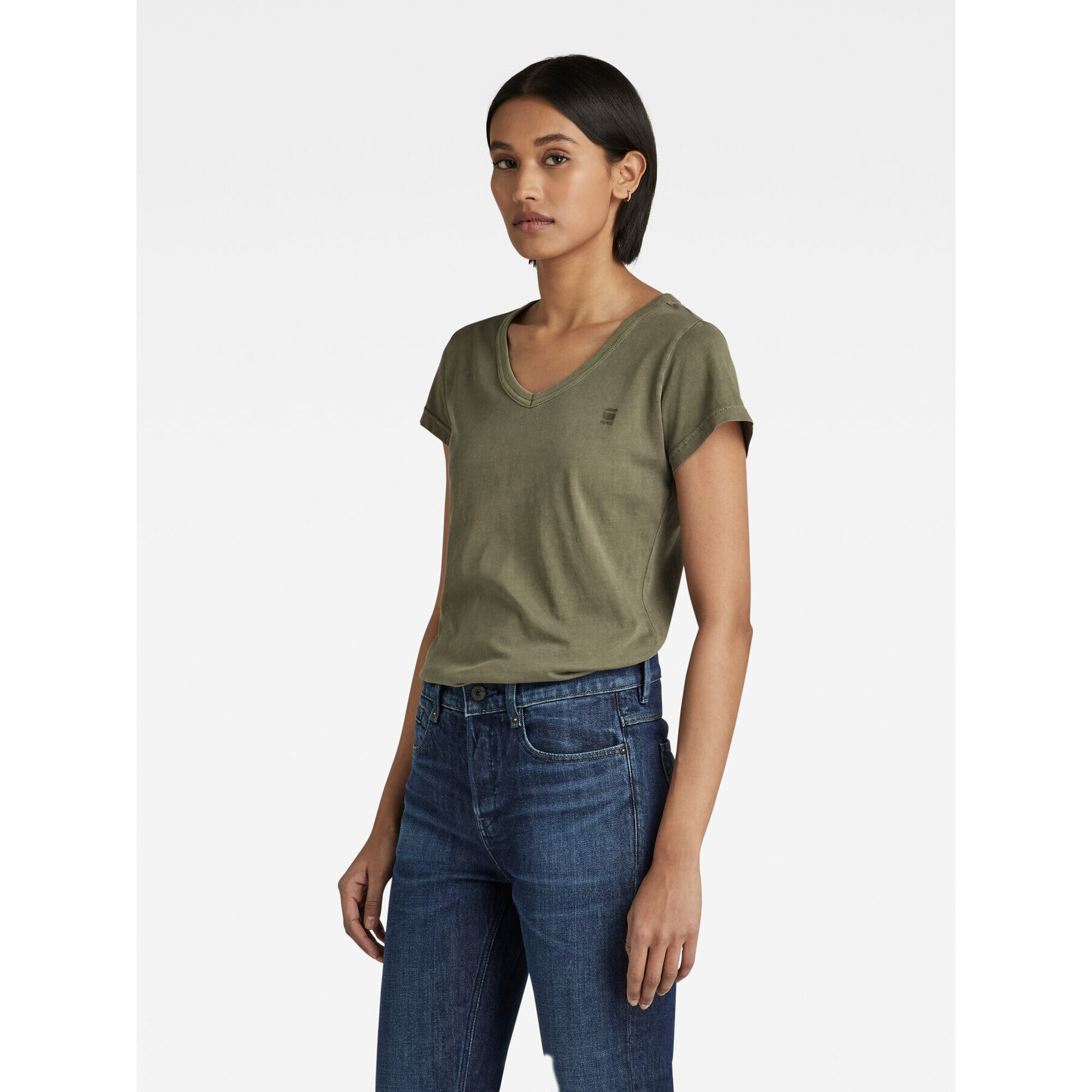 G-Star Raw Тишърт D21314-B059-B681 Зелен Slim Fit - Pepit.bg