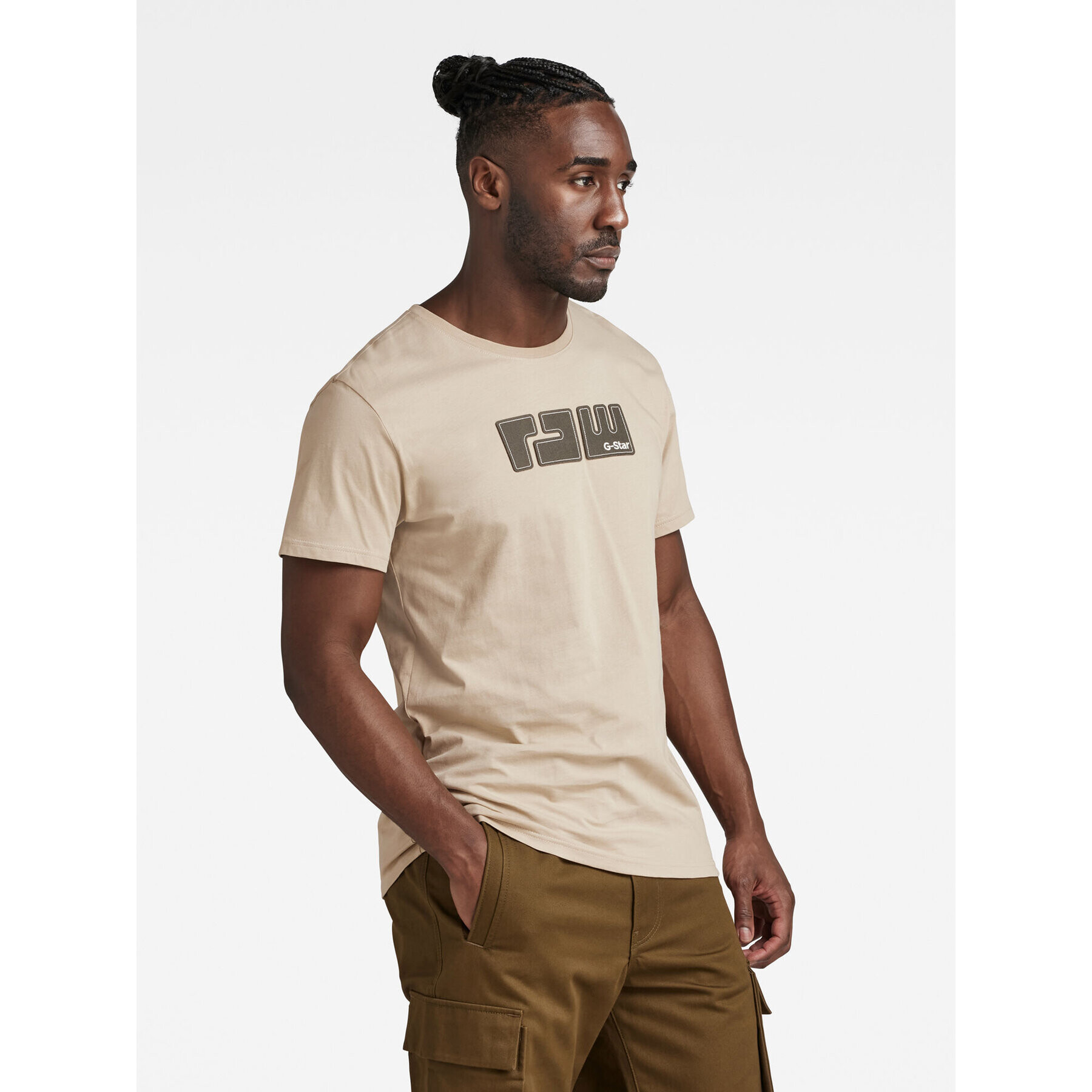 G-Star Raw Тишърт D23710-336-C531 Бежов Regular Fit - Pepit.bg