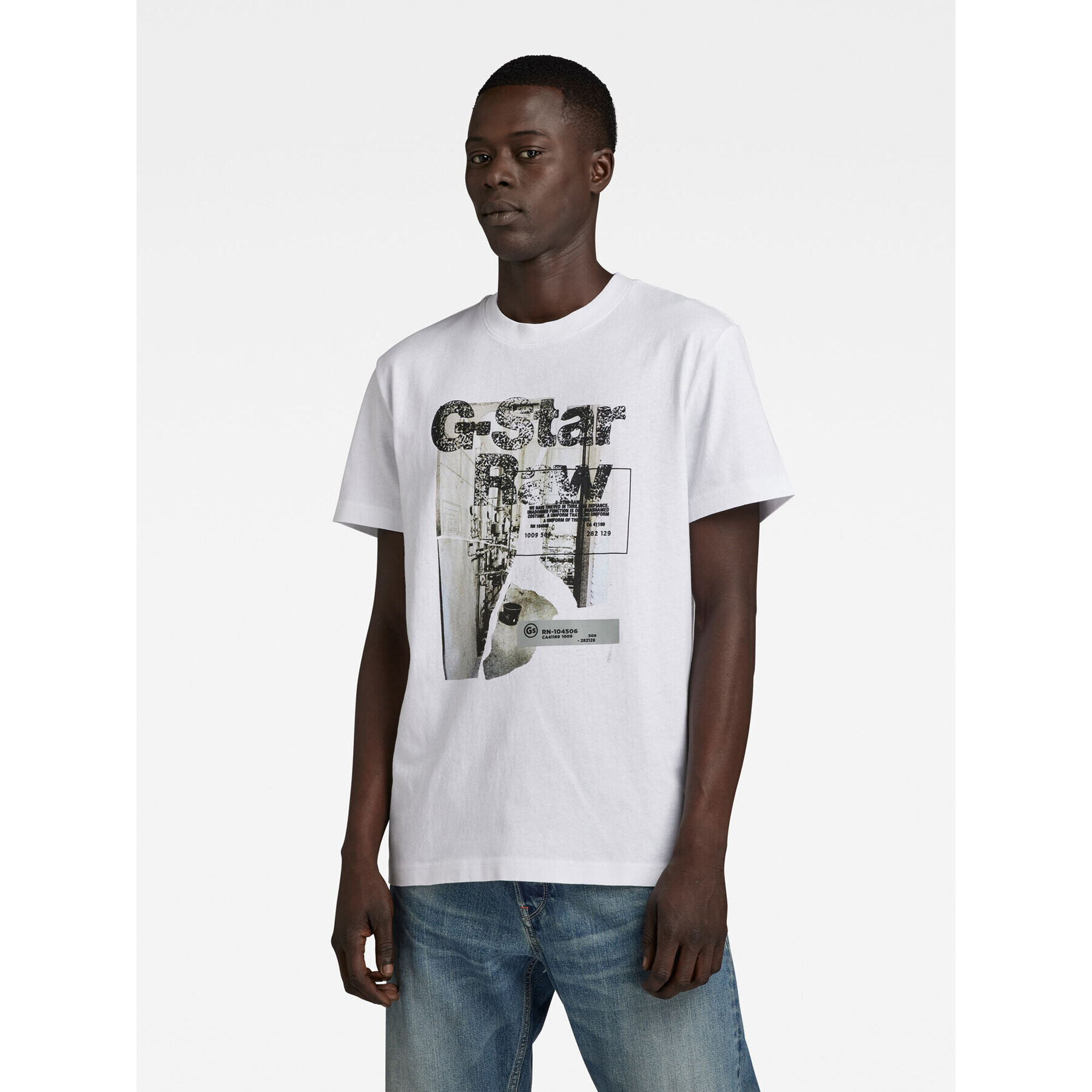 G-Star Raw Тишърт HQ D23899-C336-110 Бял Regular Fit - Pepit.bg