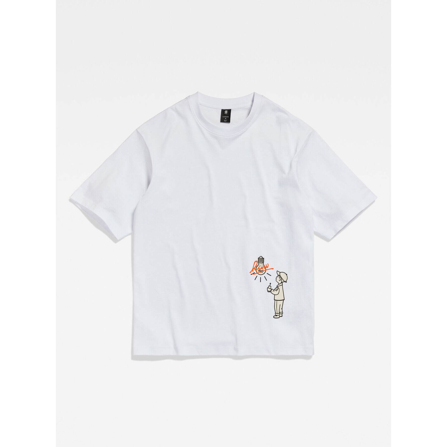 G-Star Raw Тишърт Light Bulb D23907-C336-110 Бял Boxy Fit - Pepit.bg