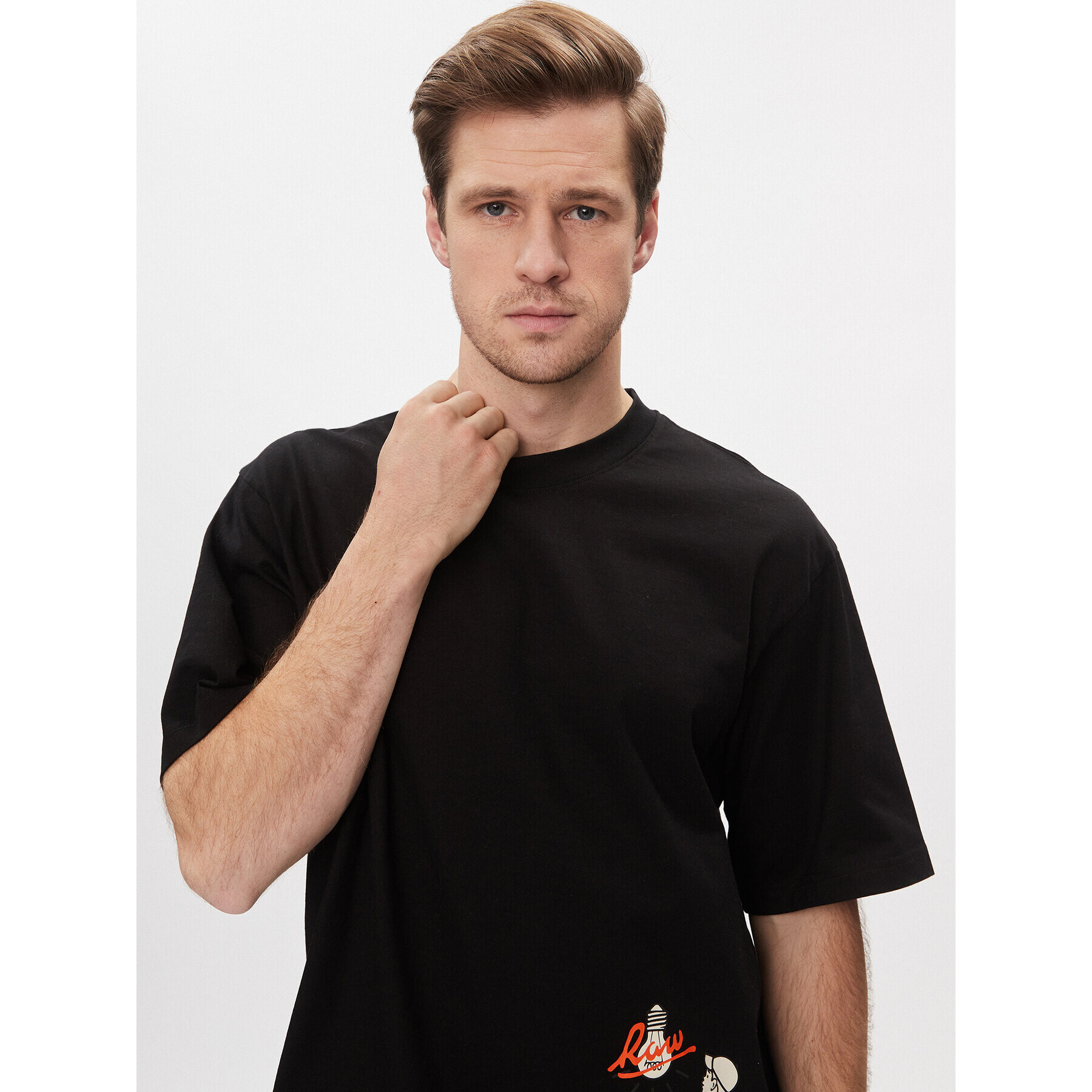 G-Star Raw Тишърт Light Bulb D23907-C336-6484 Черен Boxy Fit - Pepit.bg