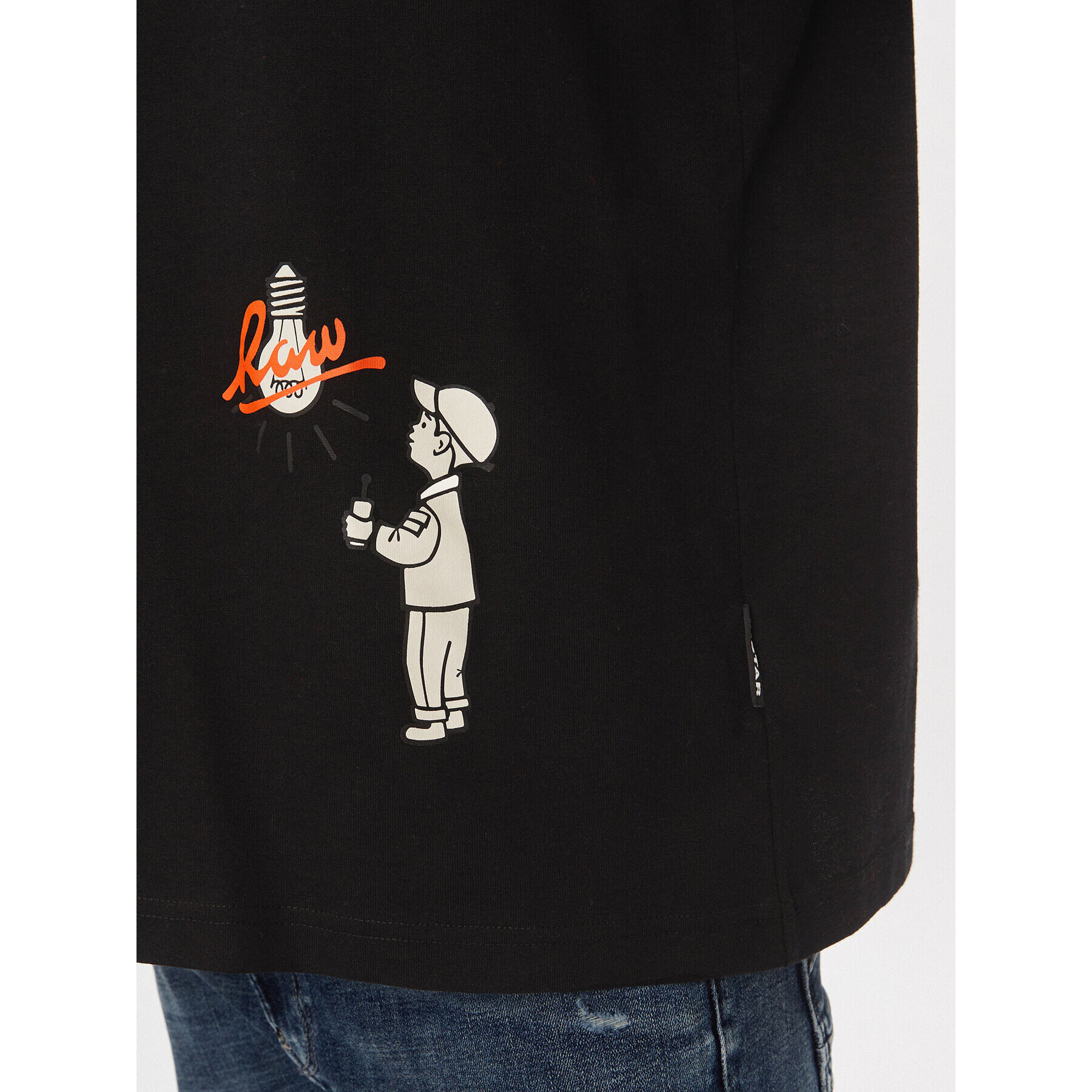 G-Star Raw Тишърт Light Bulb D23907-C336-6484 Черен Boxy Fit - Pepit.bg